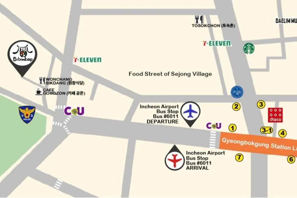 Text overlay in Bibimbap Hanok Guesthouse Gyeongbokgung