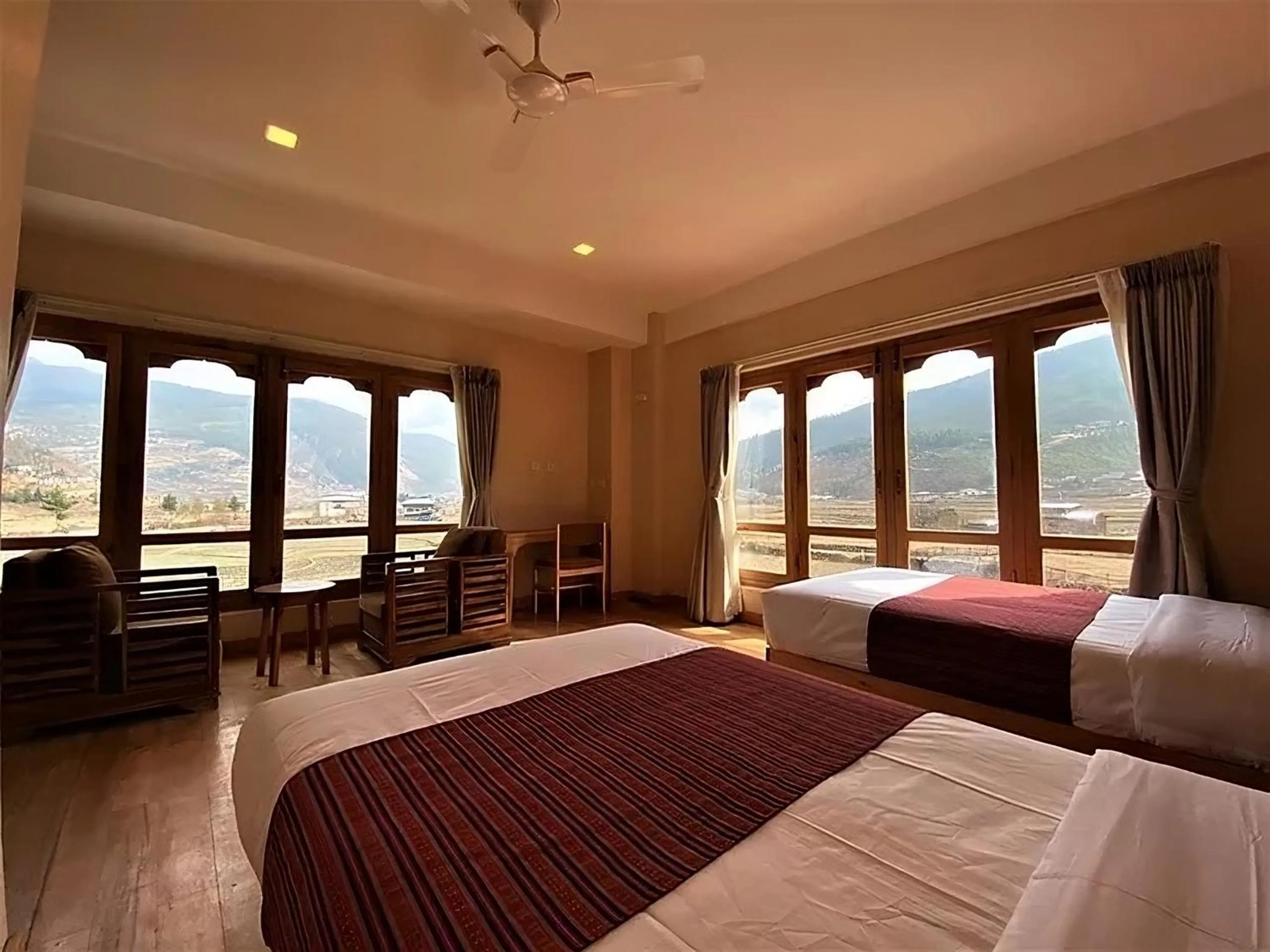 Natural landscape, Bed in Paro Eco Lodge