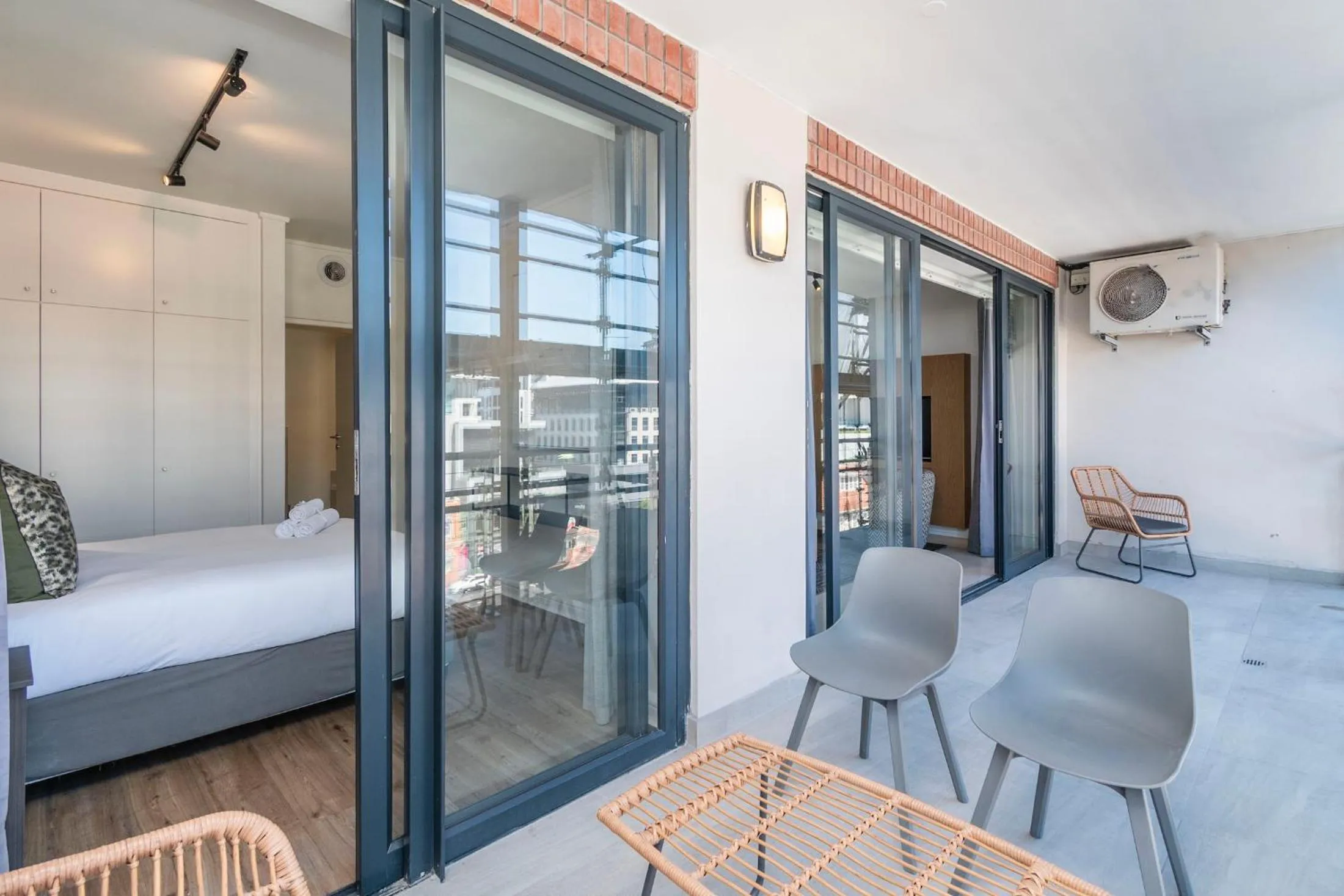 Balcony/Terrace, Bed in Xenia Aparthotel by Totalstay