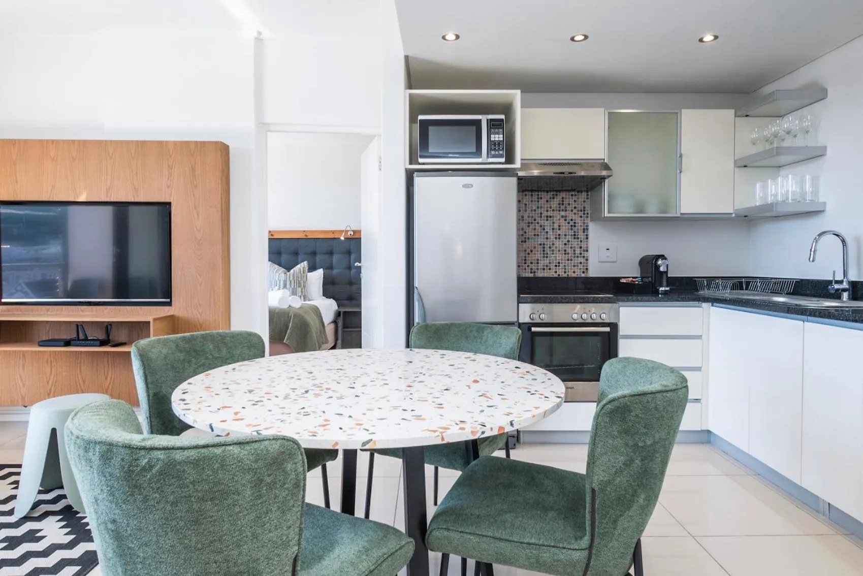 Kitchen or kitchenette in Xenia Aparthotel by Totalstay