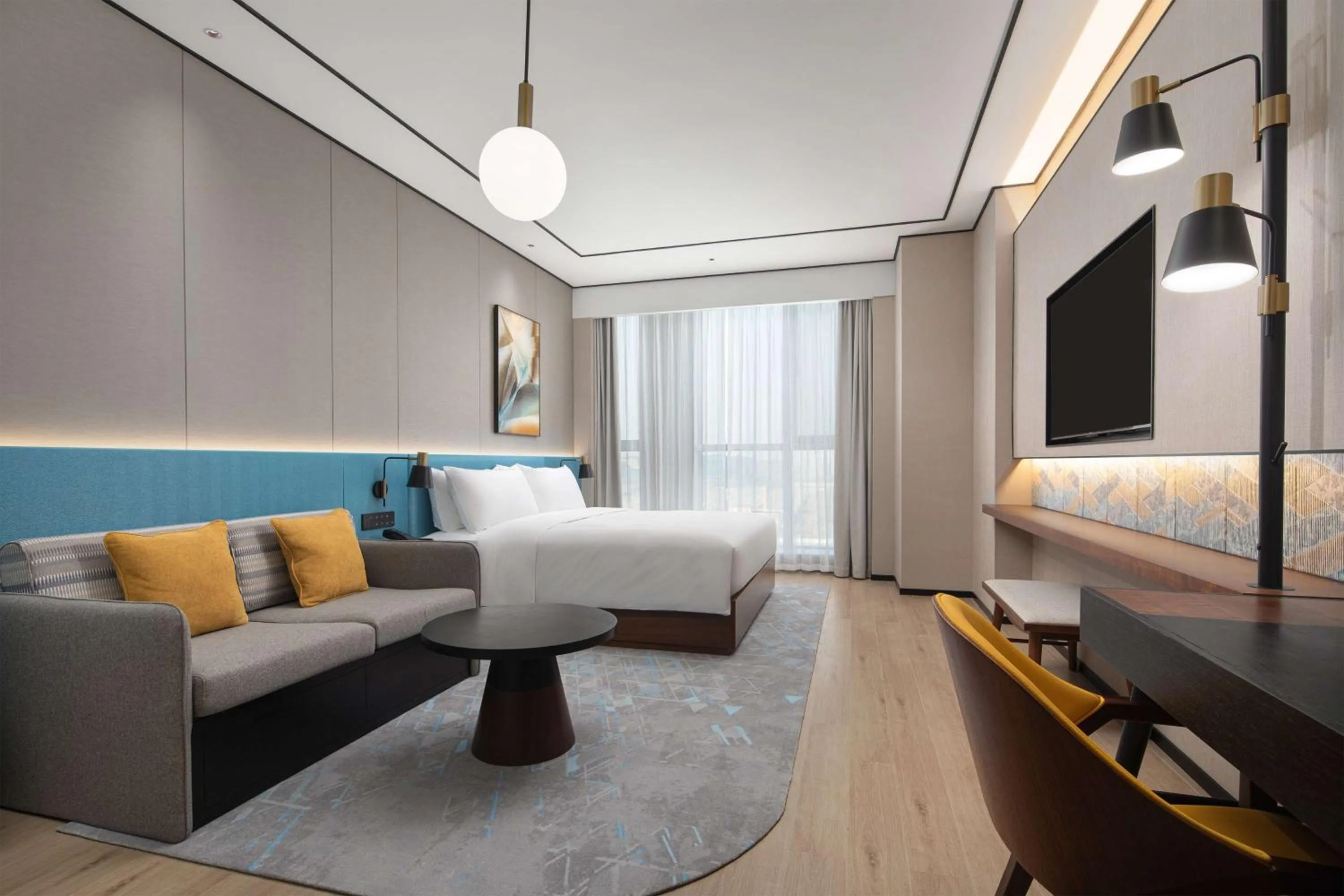 Living room, Bed in Hilton Garden Inn Beijing Daxing Jinyuan Road