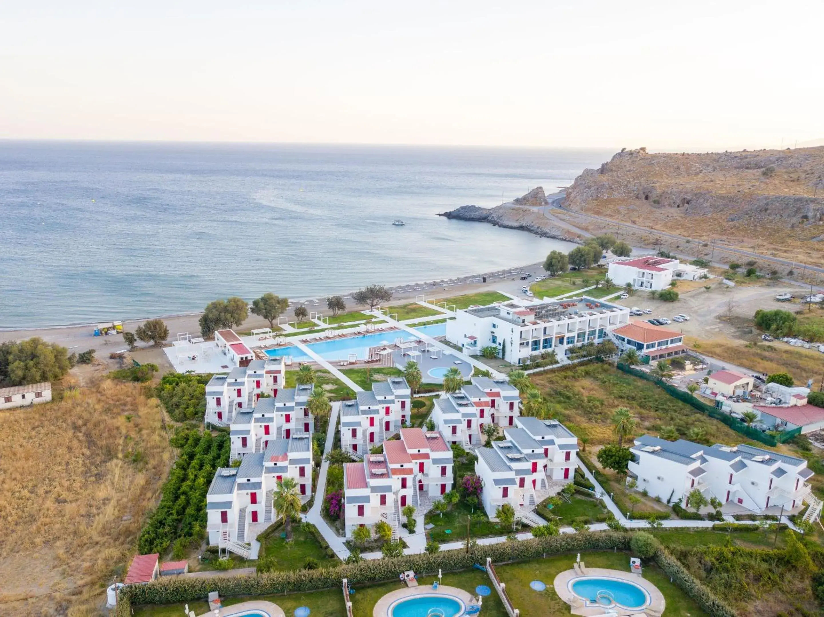 Bird's eye view in Kamari Beach Bird's eye view in Kamari Beach