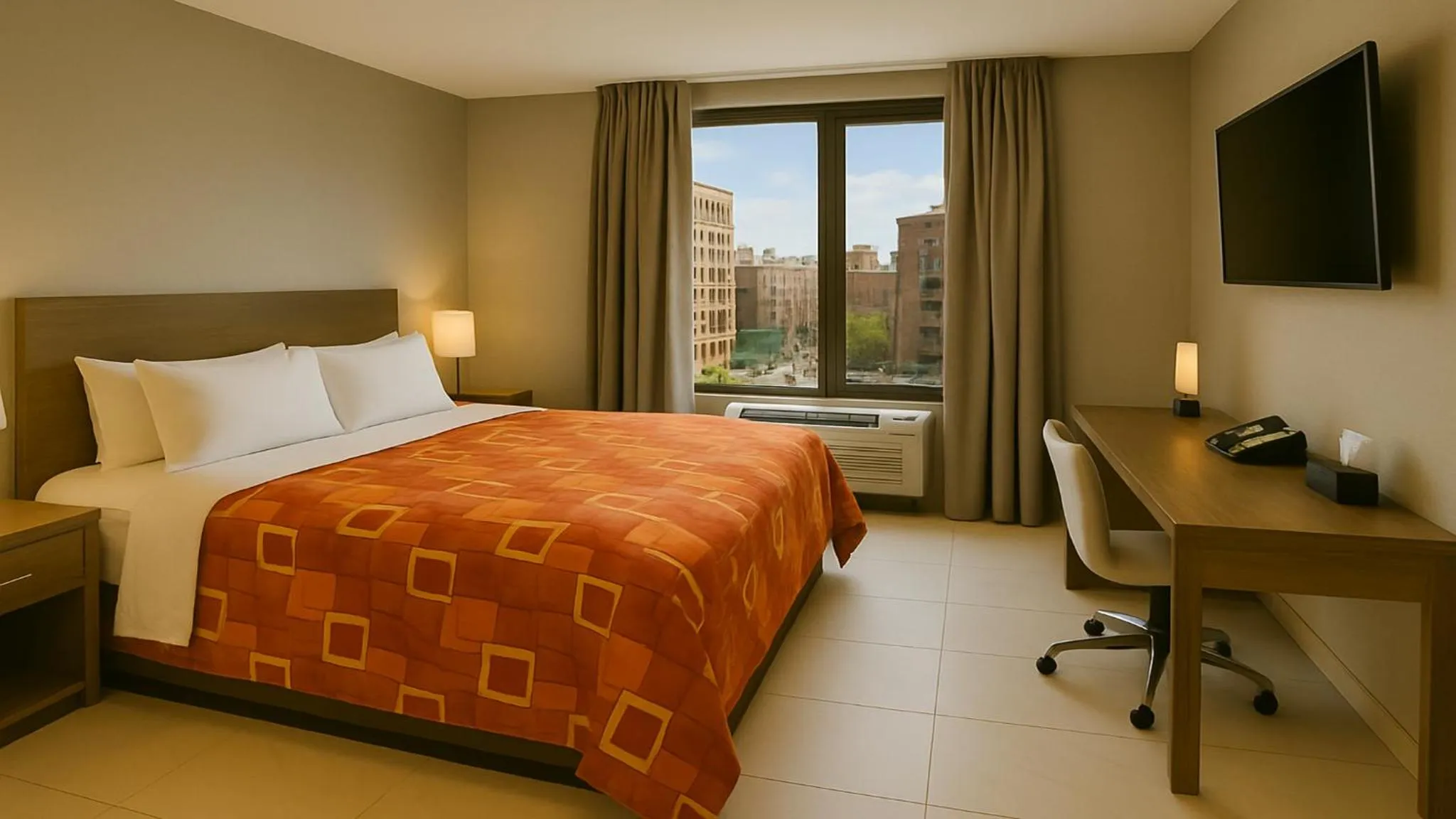 Bed in Hotel Fuego Bronx YANKEE STADIUM