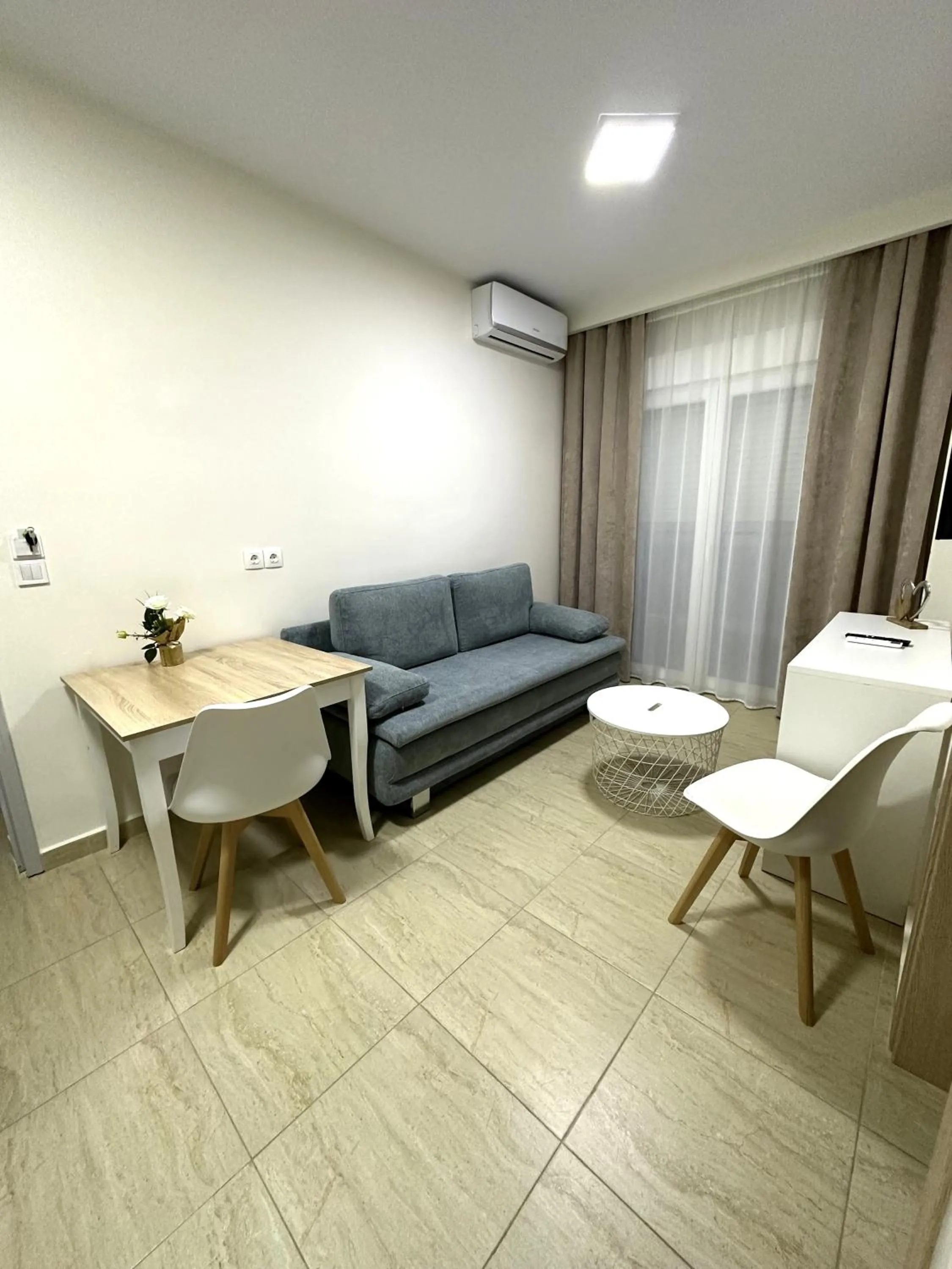 Seating area in Navarino Luxe Suites