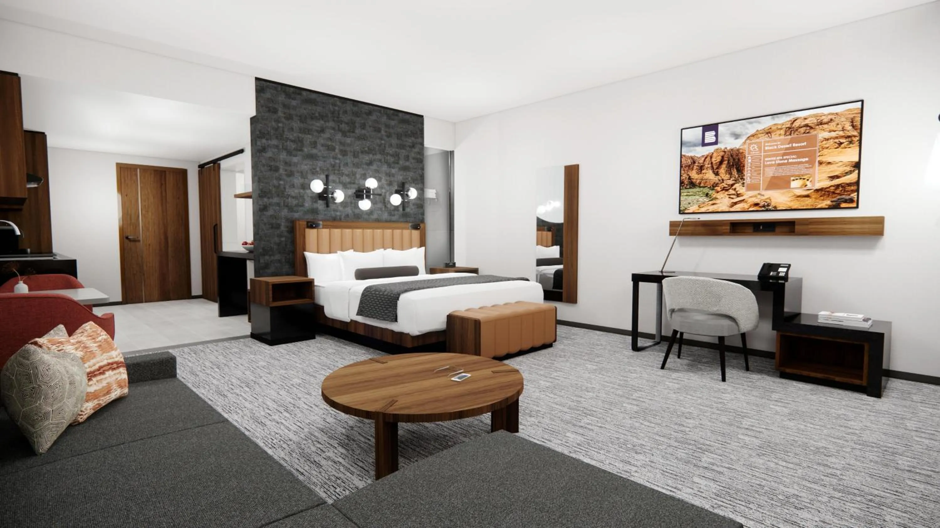 Bedroom, Bed in Black Desert Resort