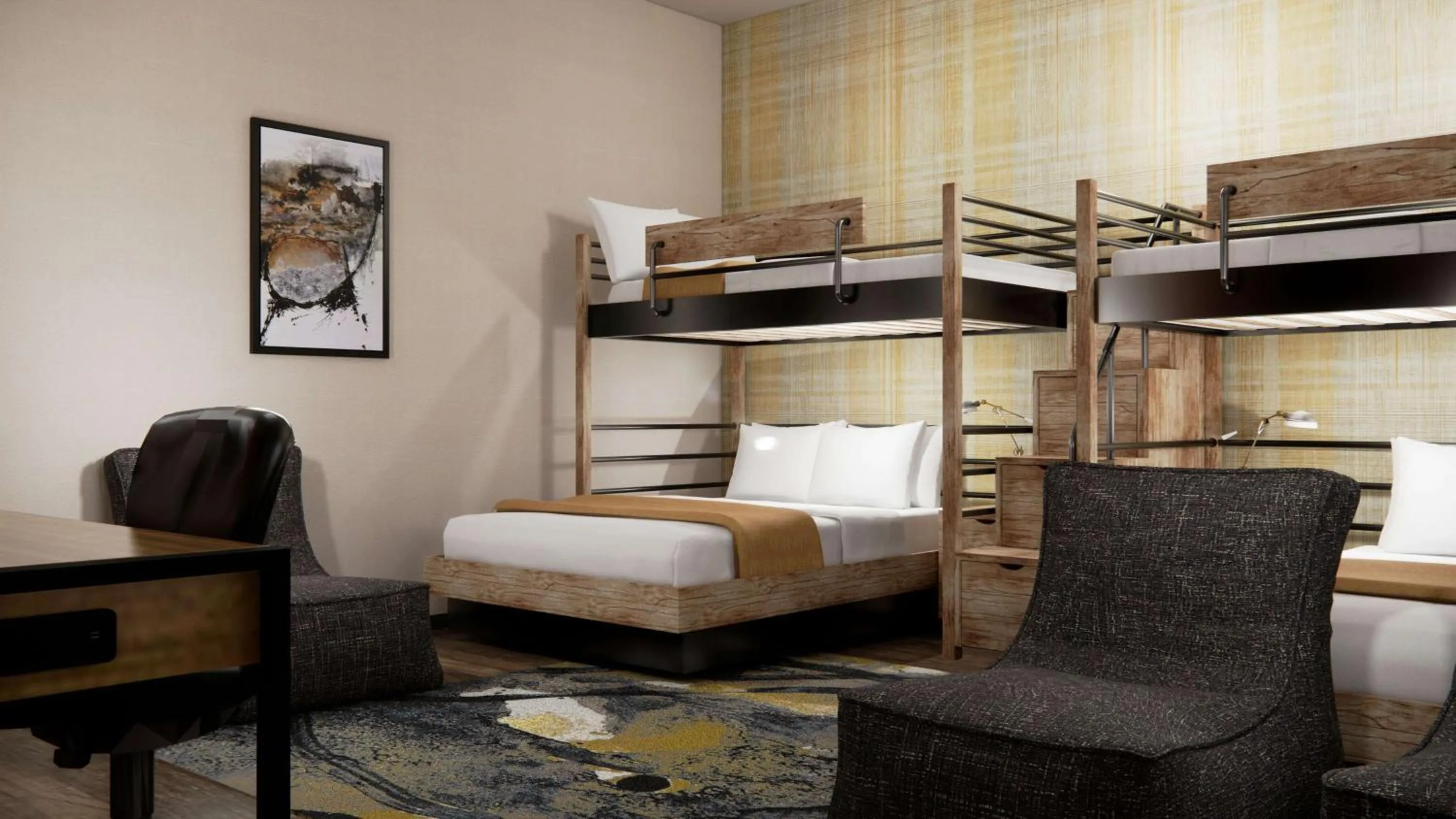 Bedroom, Bed in Black Desert Resort