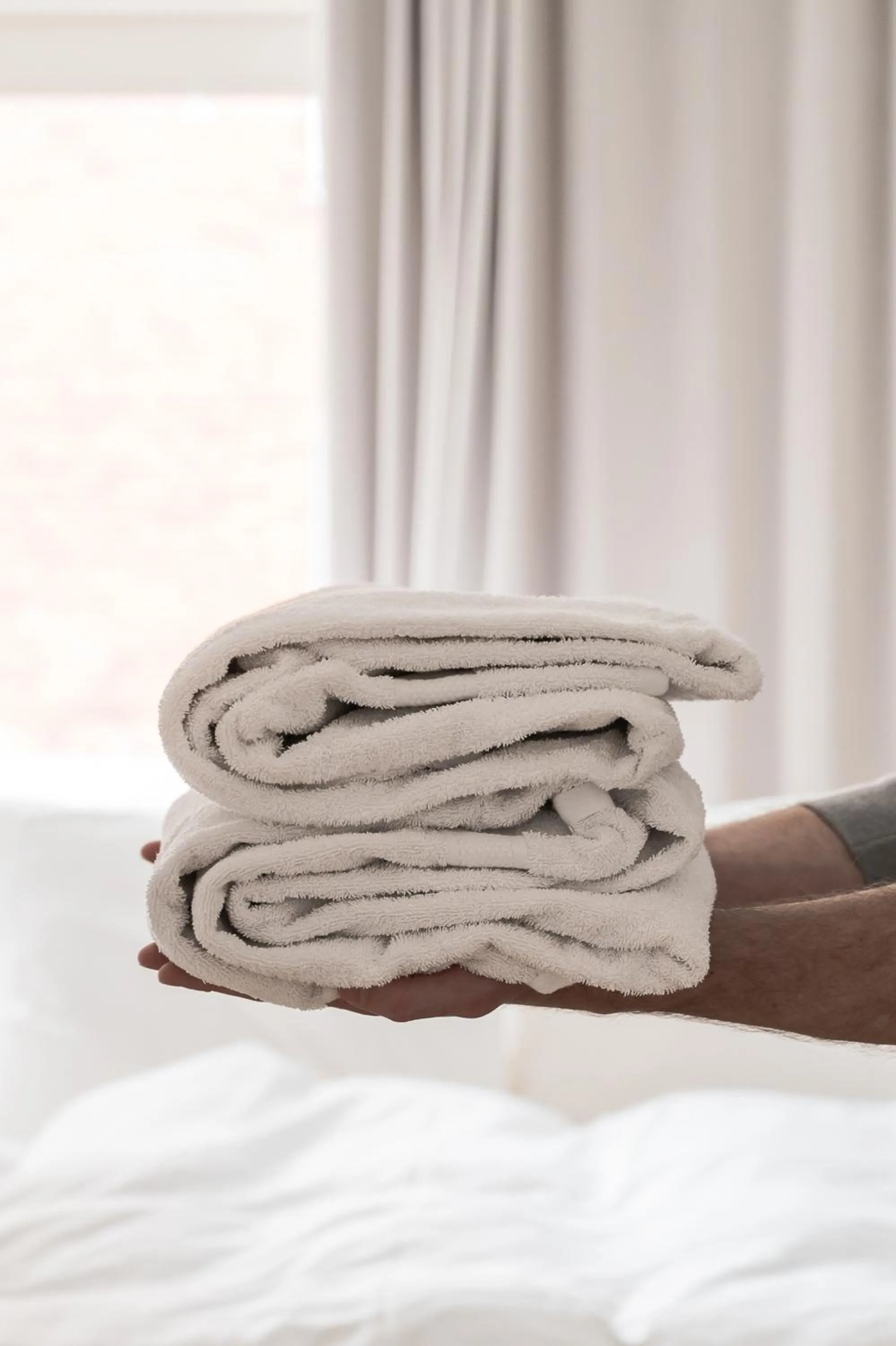 towels, Bed in Queens Courtyard by Daniel&Jacob's