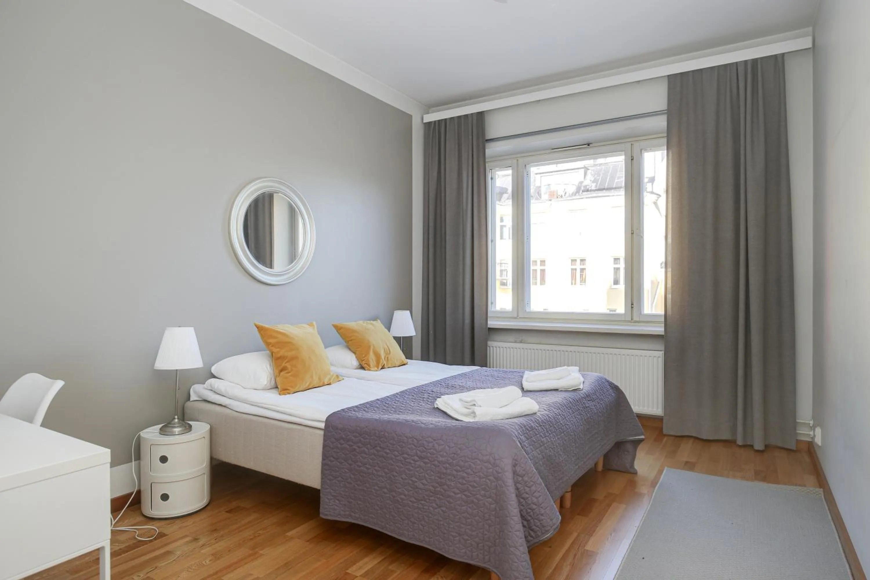 Bed in Kotimaailma Aparthotel Kamppi - 1BR with a balcony for 2 persons 34