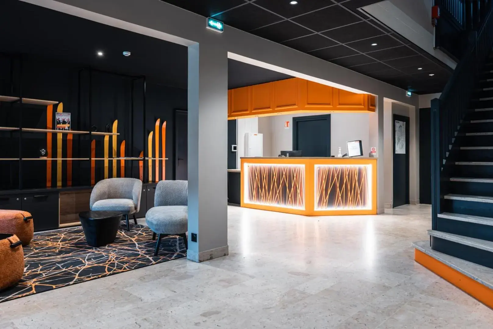 Lobby or reception in Hotel Base Camp Lodge - Albertville Lobby or reception in Hotel Base Camp Lodge - Albertville