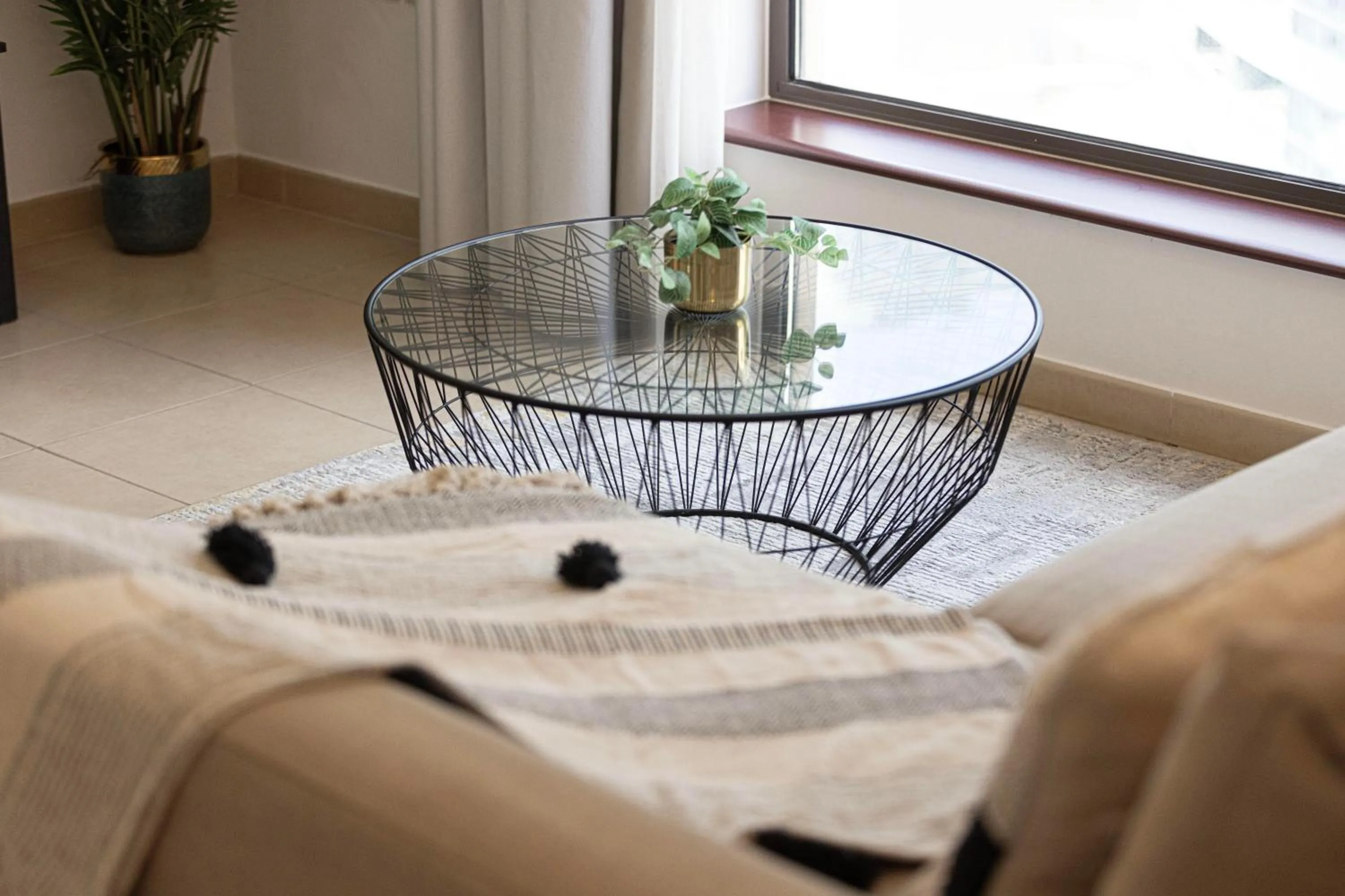 Living room in Salt of the Ocean in JBR by Lagom