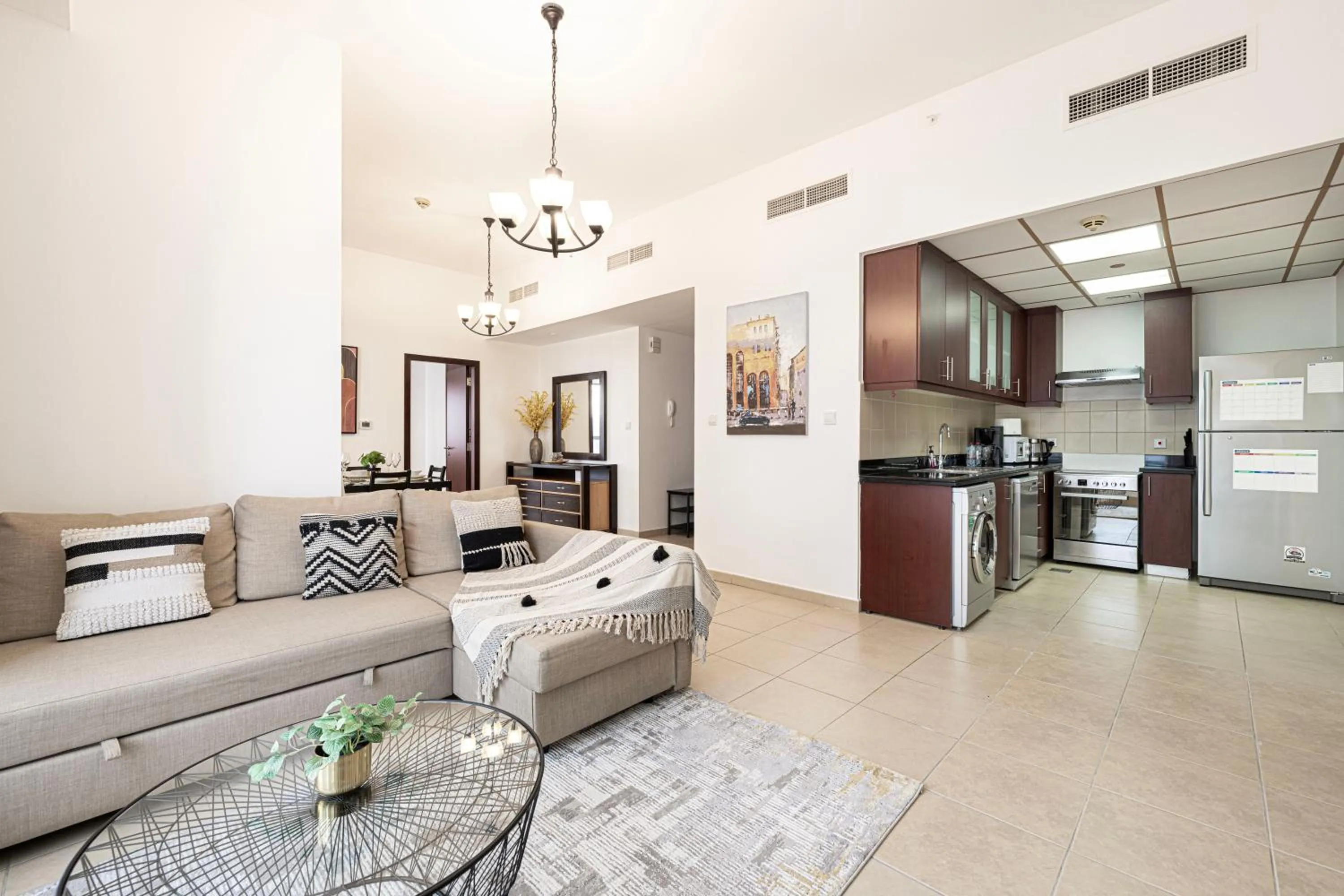 Living room in Salt of the Ocean in JBR by Lagom