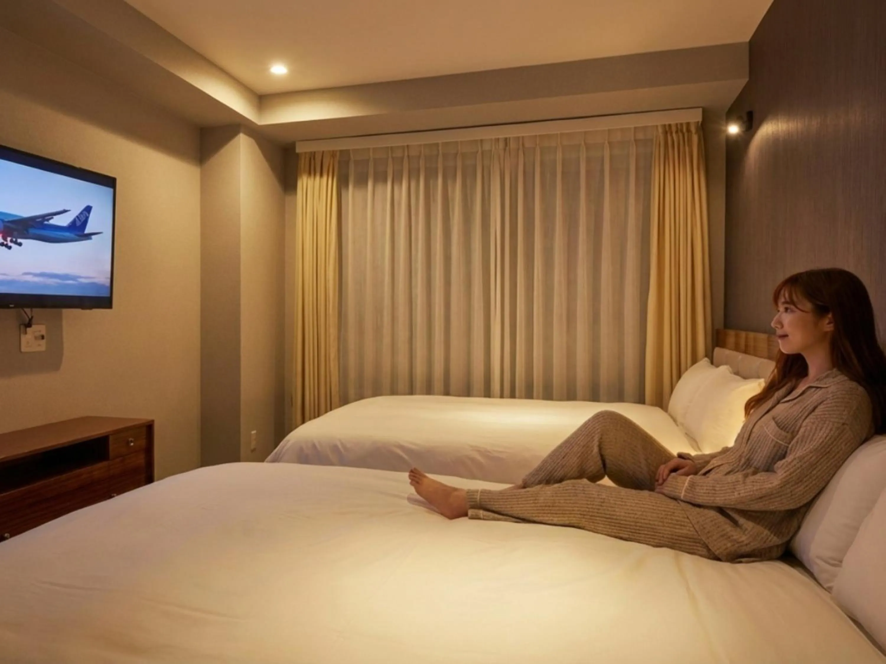 Photo of the whole room, Bed in EZ HOTEL Kansai Airport Seaside