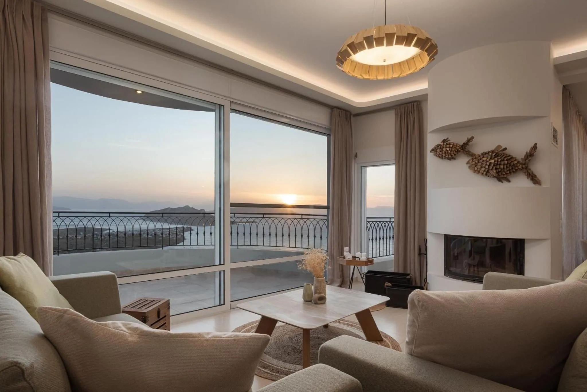 Living room in Kaerati Villa Aegina