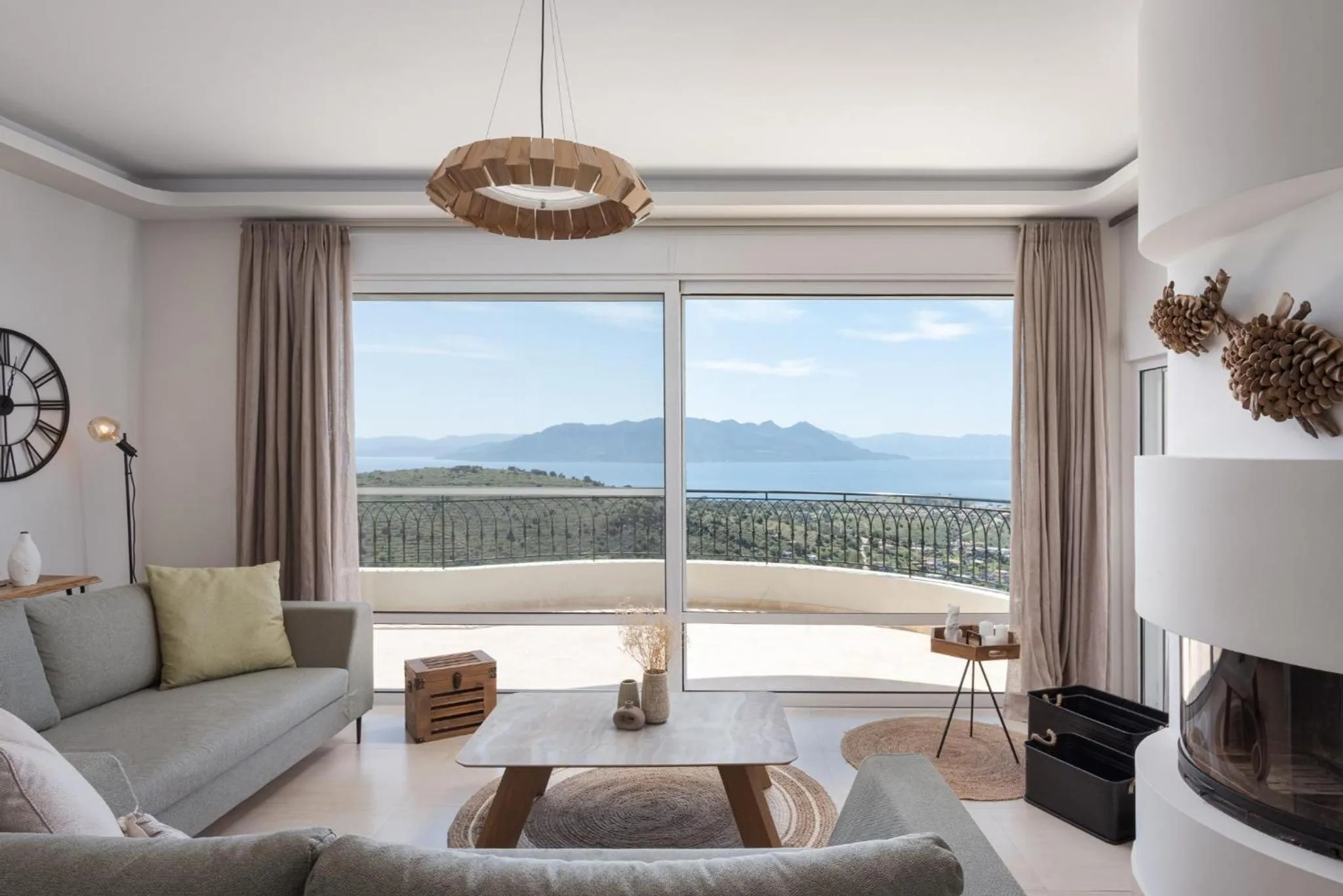 Living room in Kaerati Villa Aegina