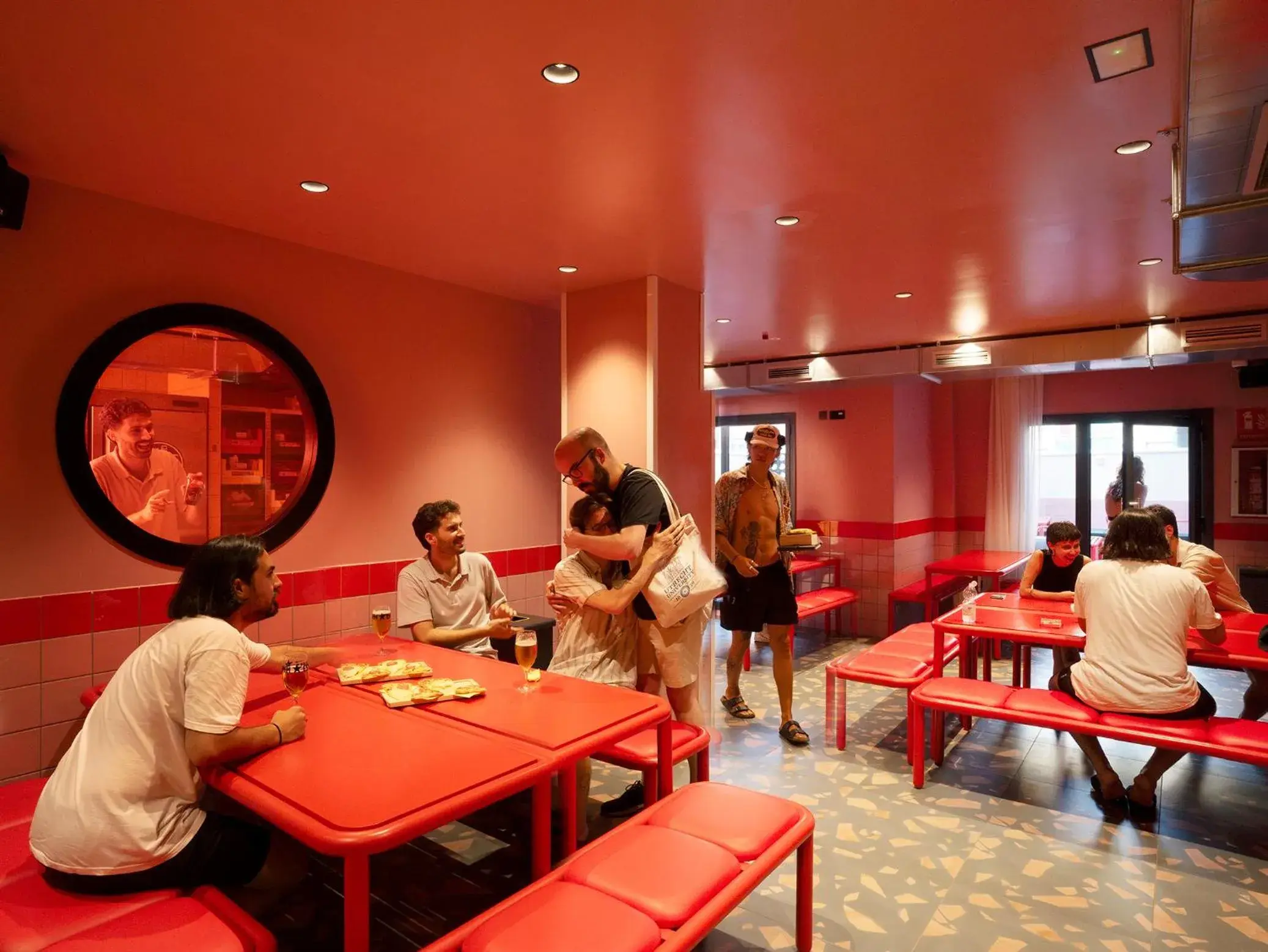 Living room in AMISTAT City Hostel Barcelona Living room in AMISTAT City Hostel Barcelona