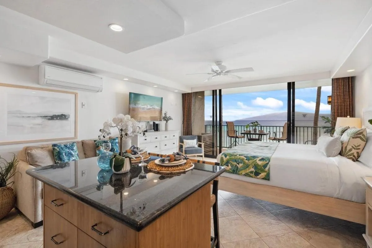 Bed in Papakea A306 · Papakea A306 Remodel Oceanfront Studio Getaway