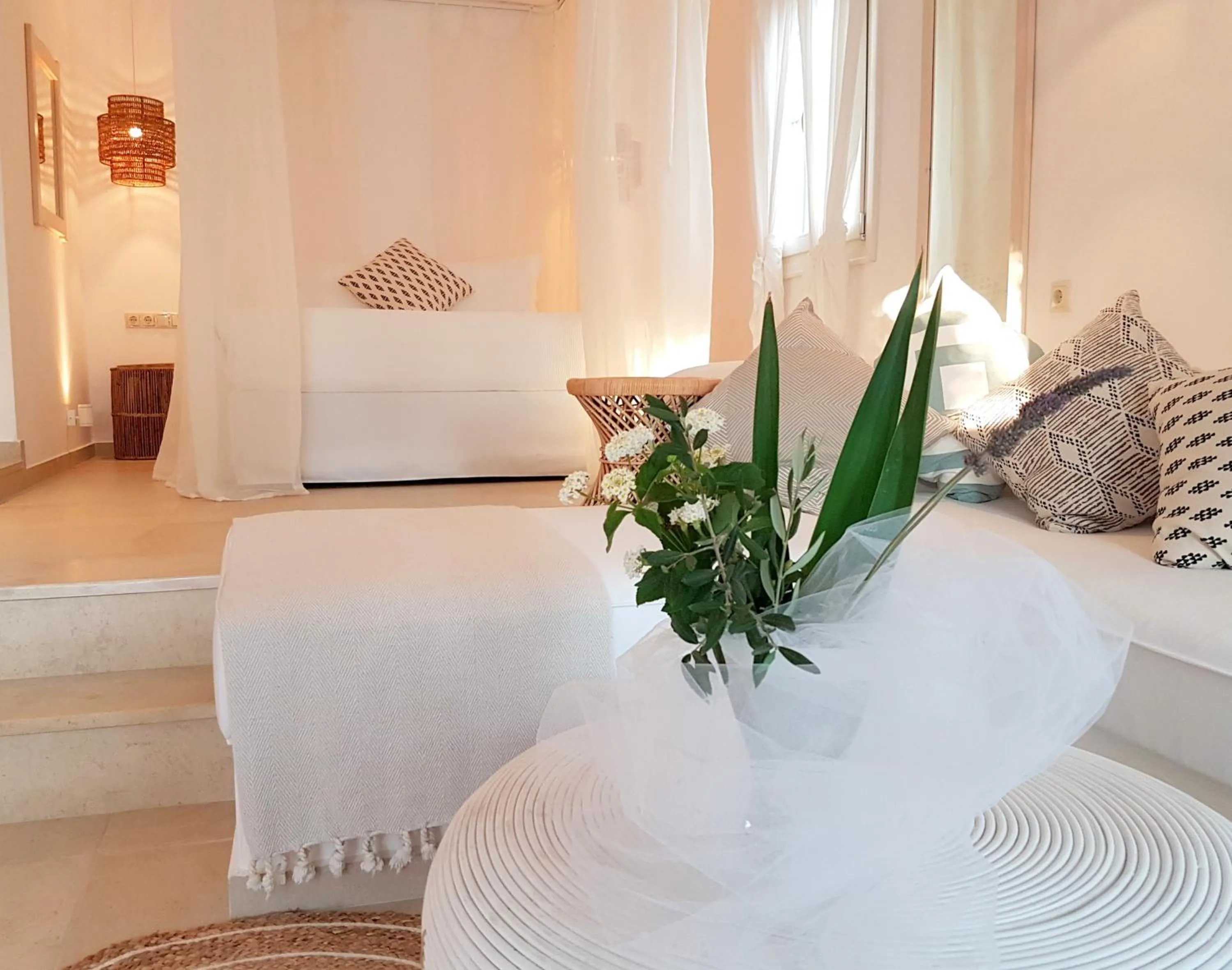 Bed in Kavos Hotel Naxos