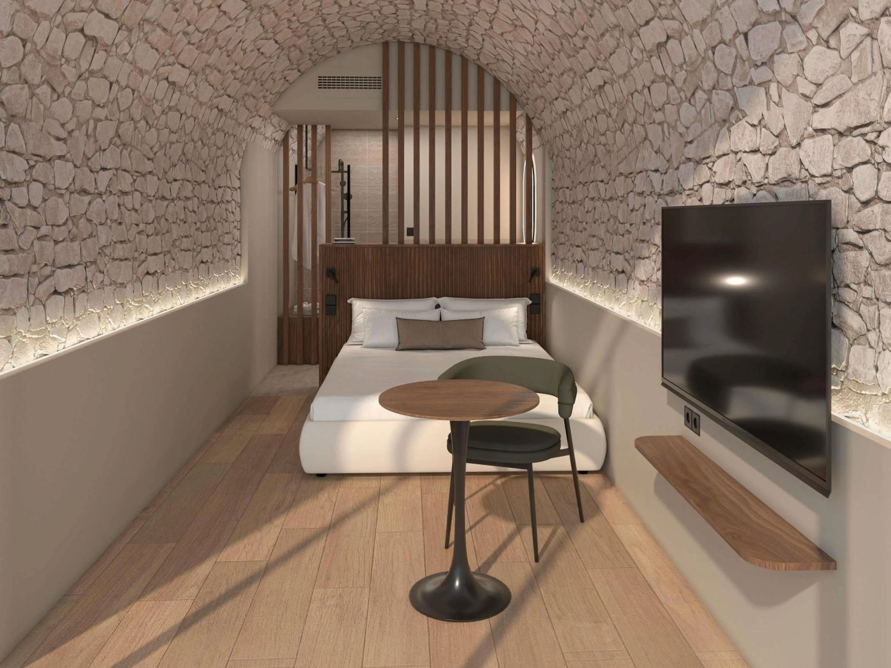 Bedroom, Bed in Hôtel Fort St Laurent Lyon - Handwritten Collection