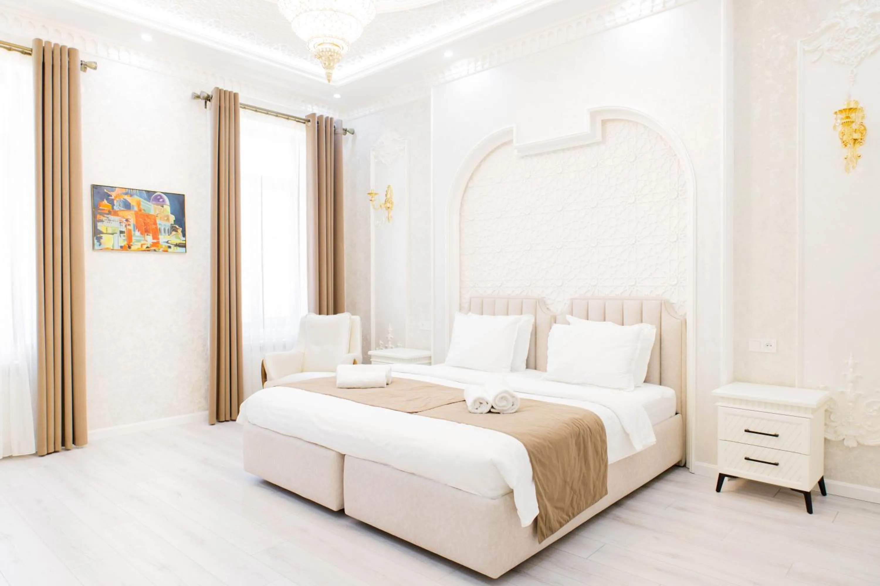 Bed in Hotel Dali Samarkand