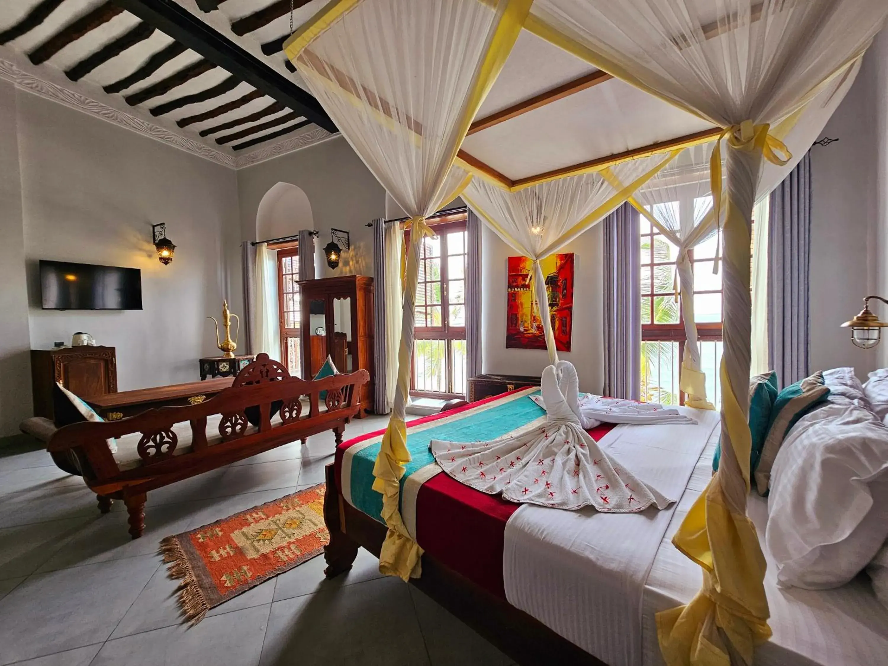 Bed in Mizingani Seafront Hotel Bed in Mizingani Seafront Hotel