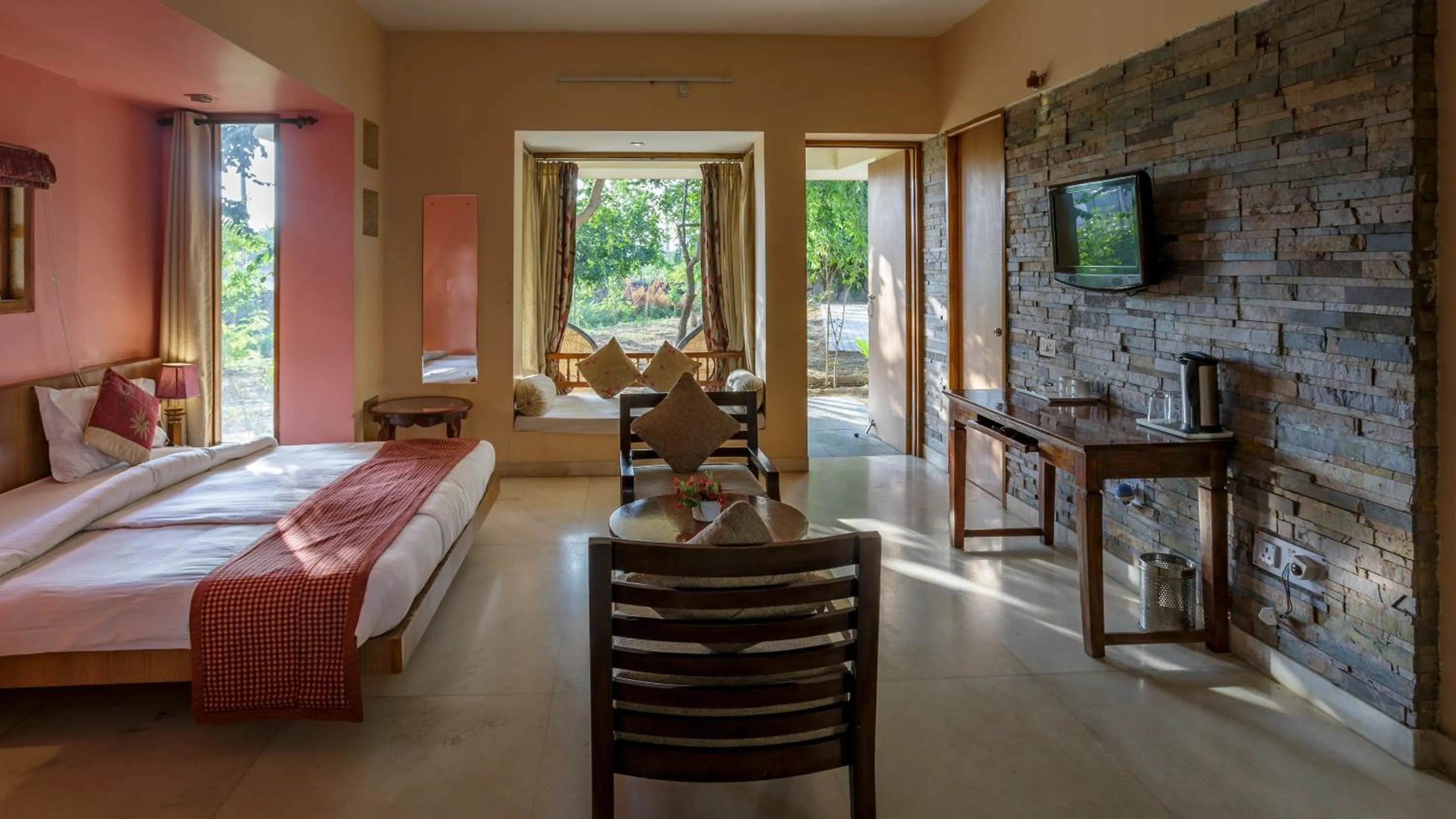 Bed in The Chitvan Resort
