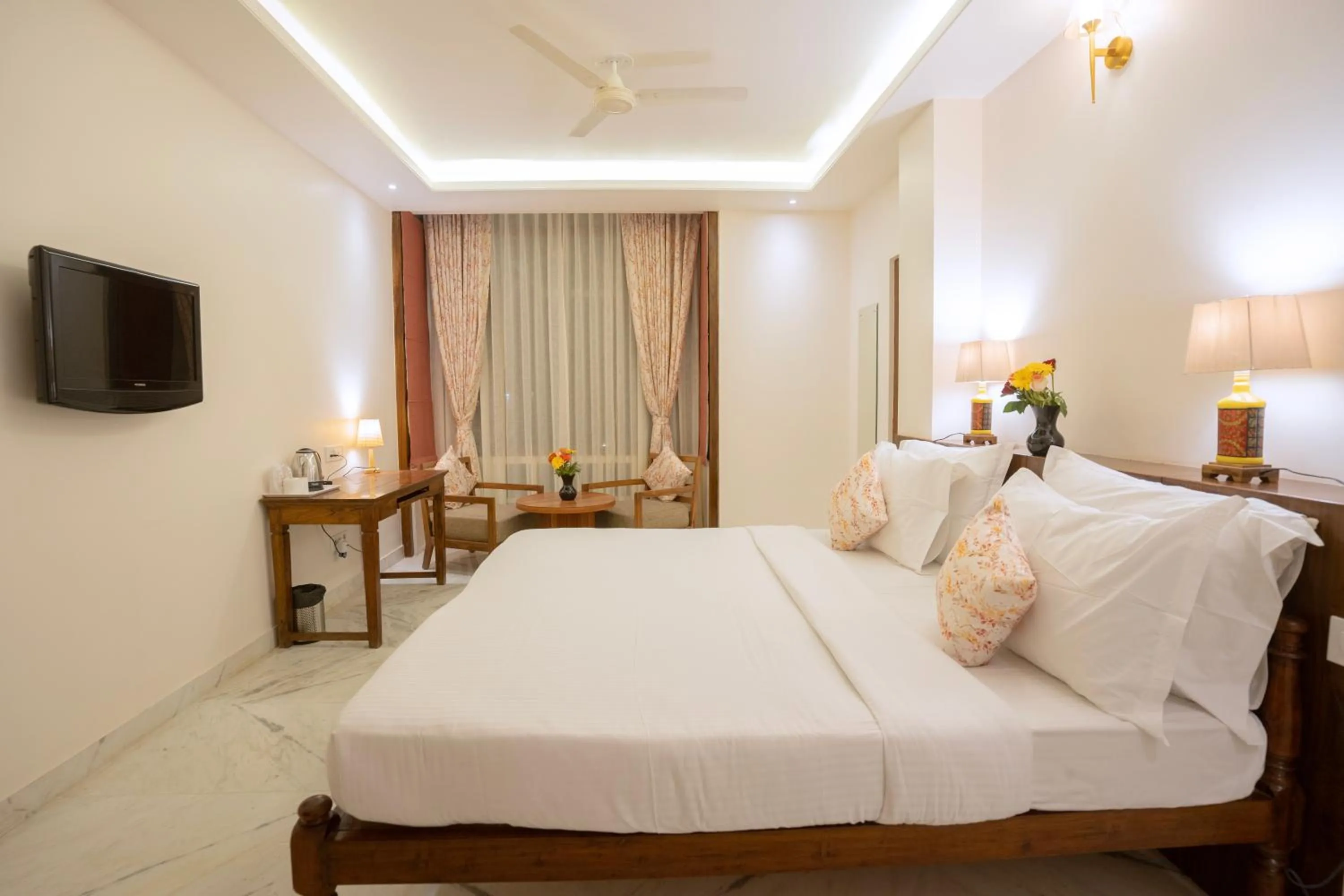 Bed in The Chitvan Resort