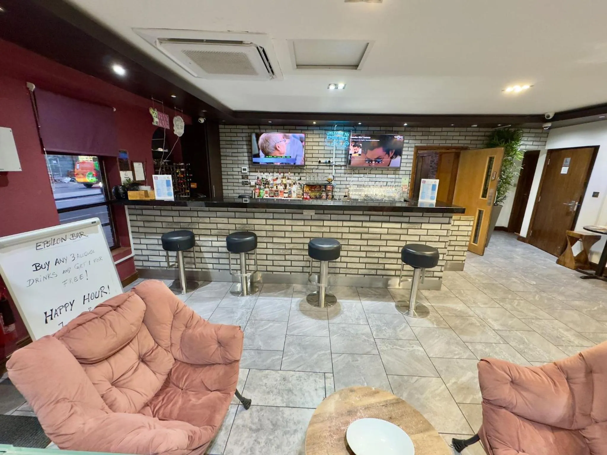 Seating area in Epsilon Hotel