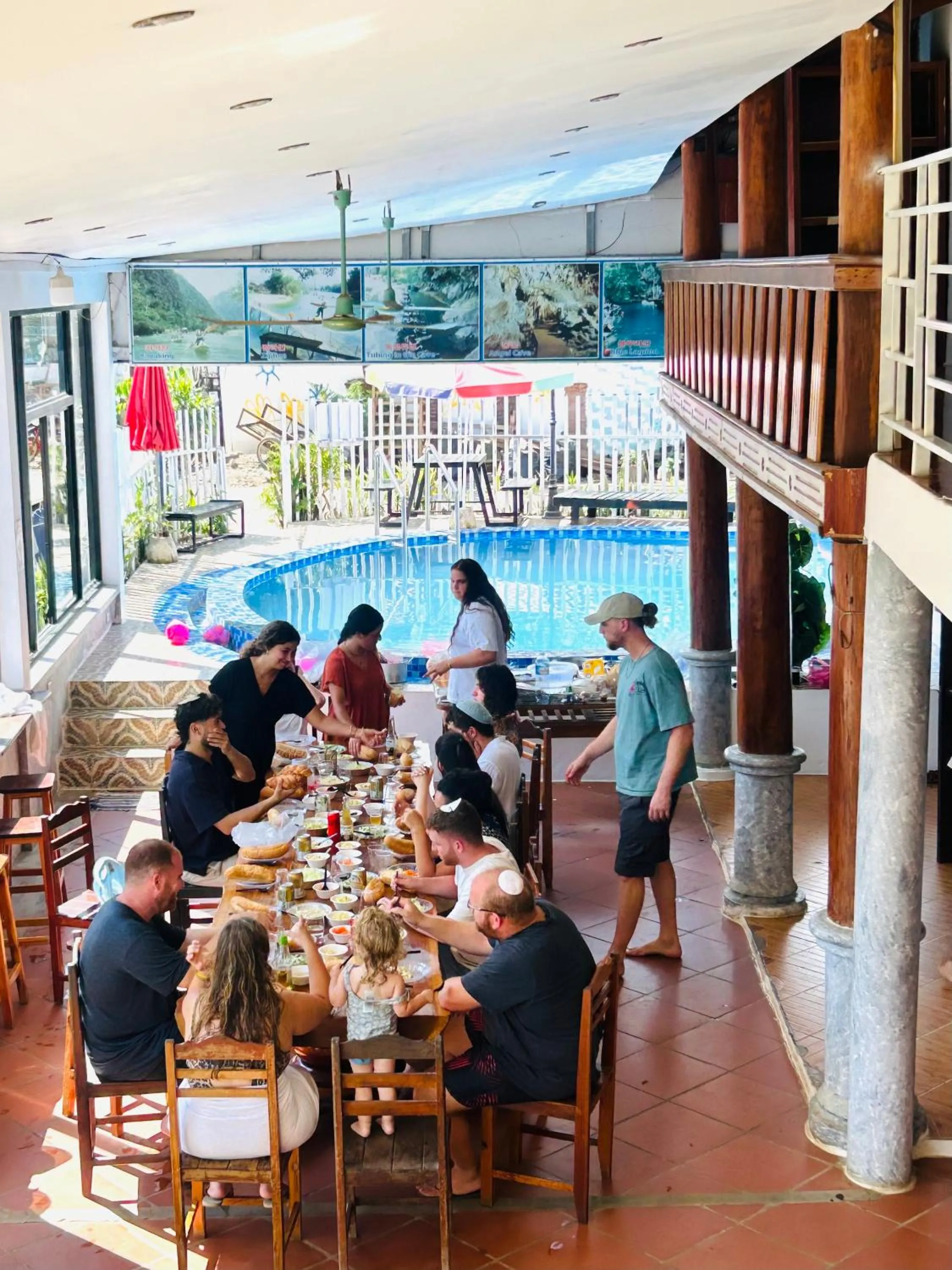 group of guests in Vang Vieng Sky Mountain View Hotel