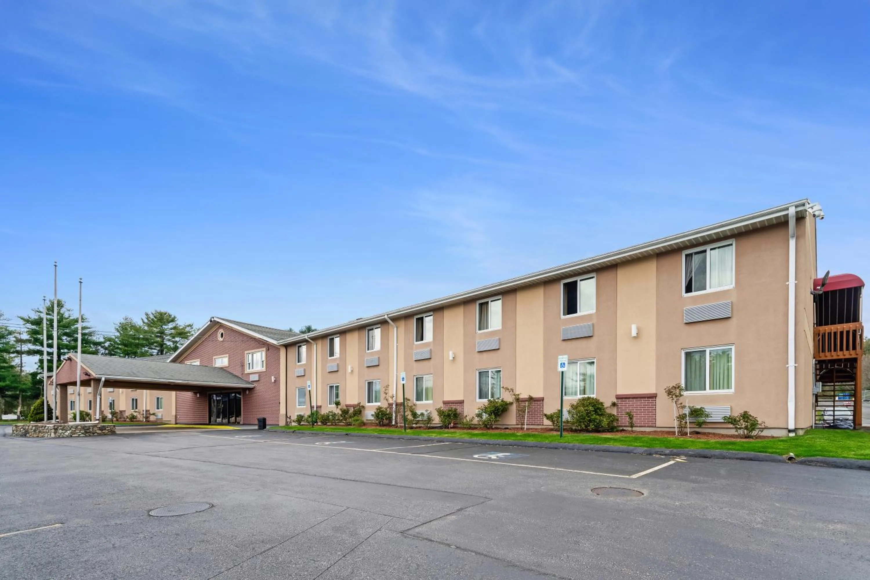 Property building in Americas Best Value Inn Foxboro