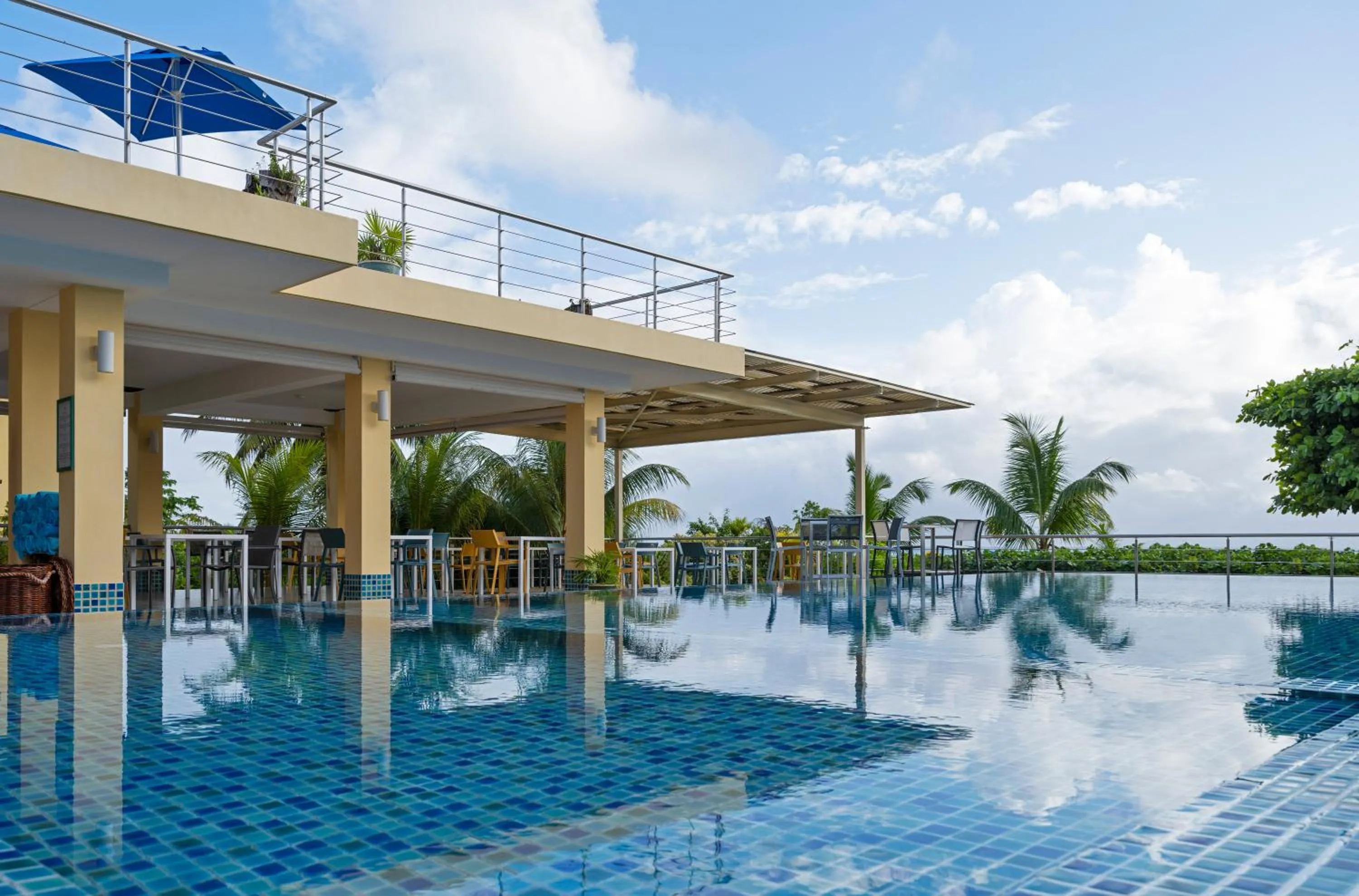Pool view in Acajou Beach Resort