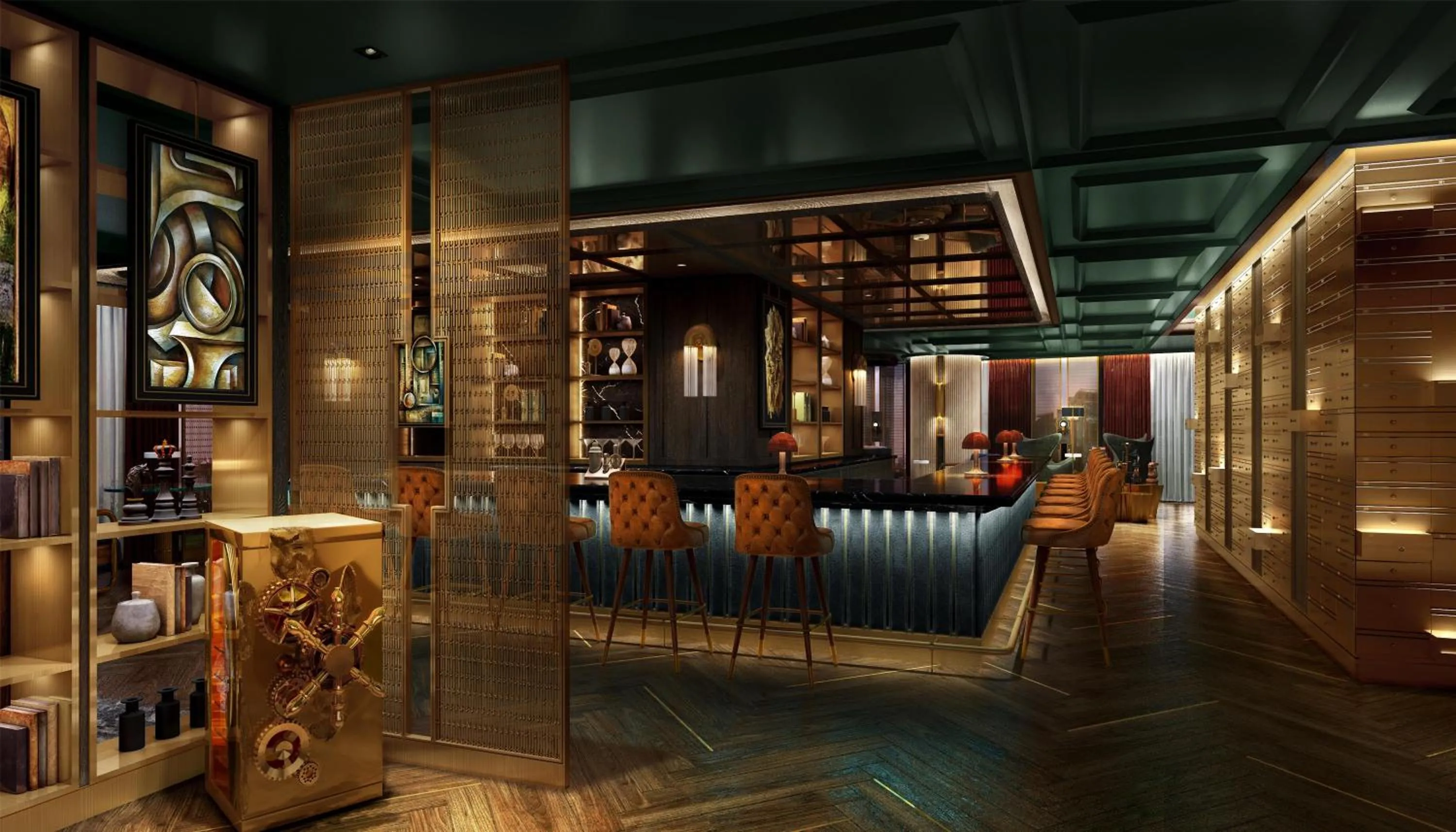Lounge or bar in Conrad Bahrain Financial Harbour