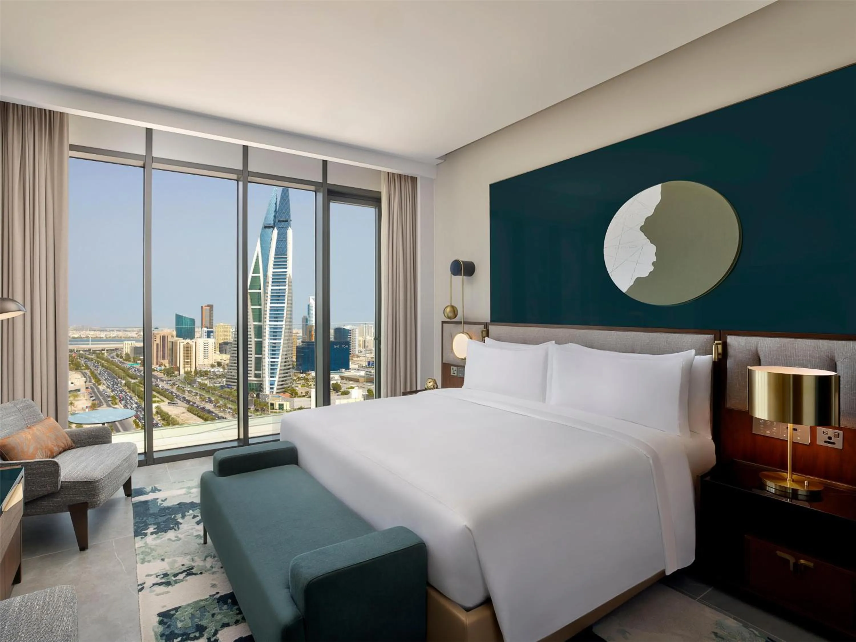 Bed in Conrad Bahrain Financial Harbour