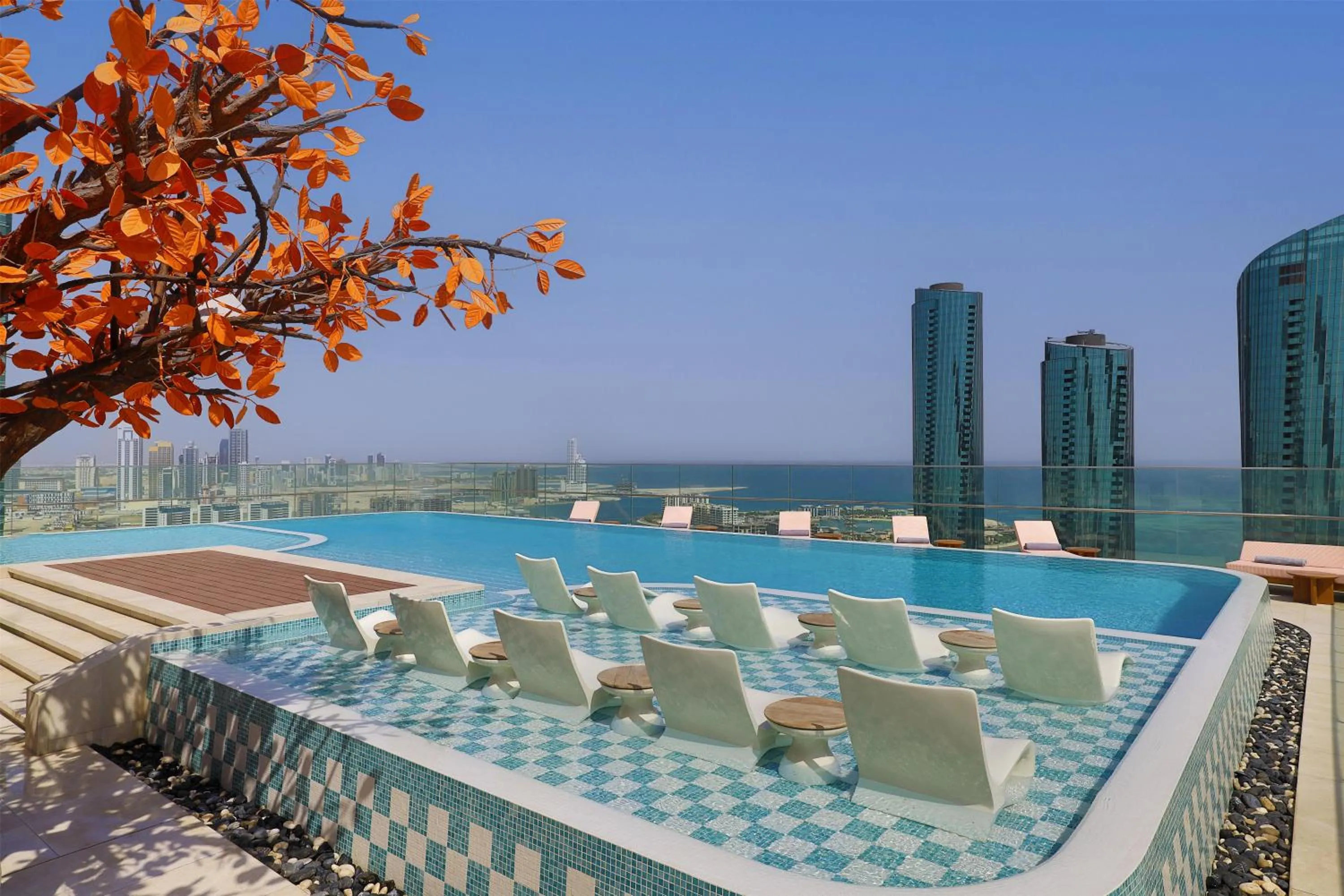 Pool view in Conrad Bahrain Financial Harbour
