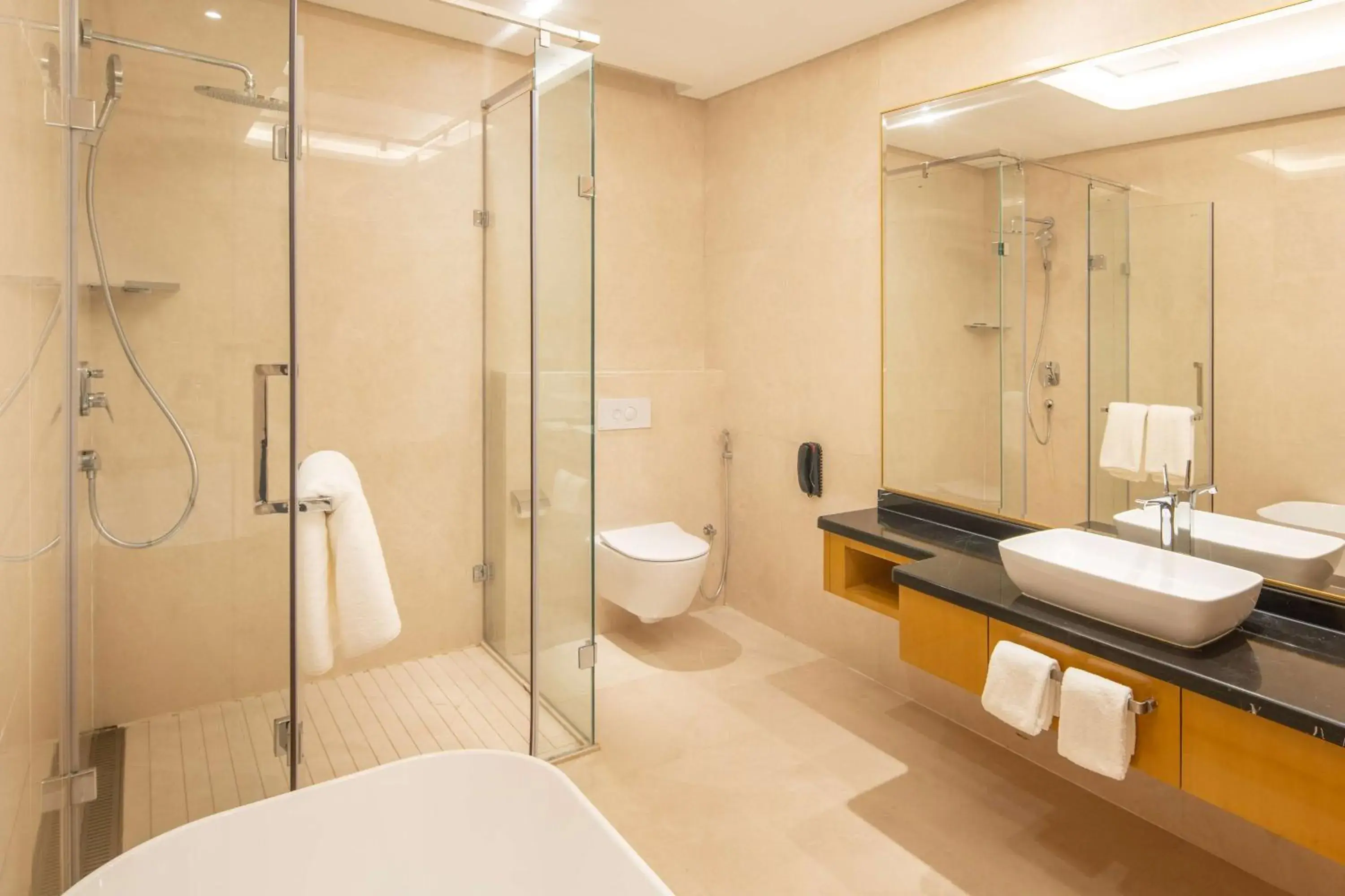 Bathroom in Hilton Brazzaville Les Tours Jumelles Hotel & Residences Bathroom in Hilton Brazzaville Les Tours Jumelles Hotel & Residences