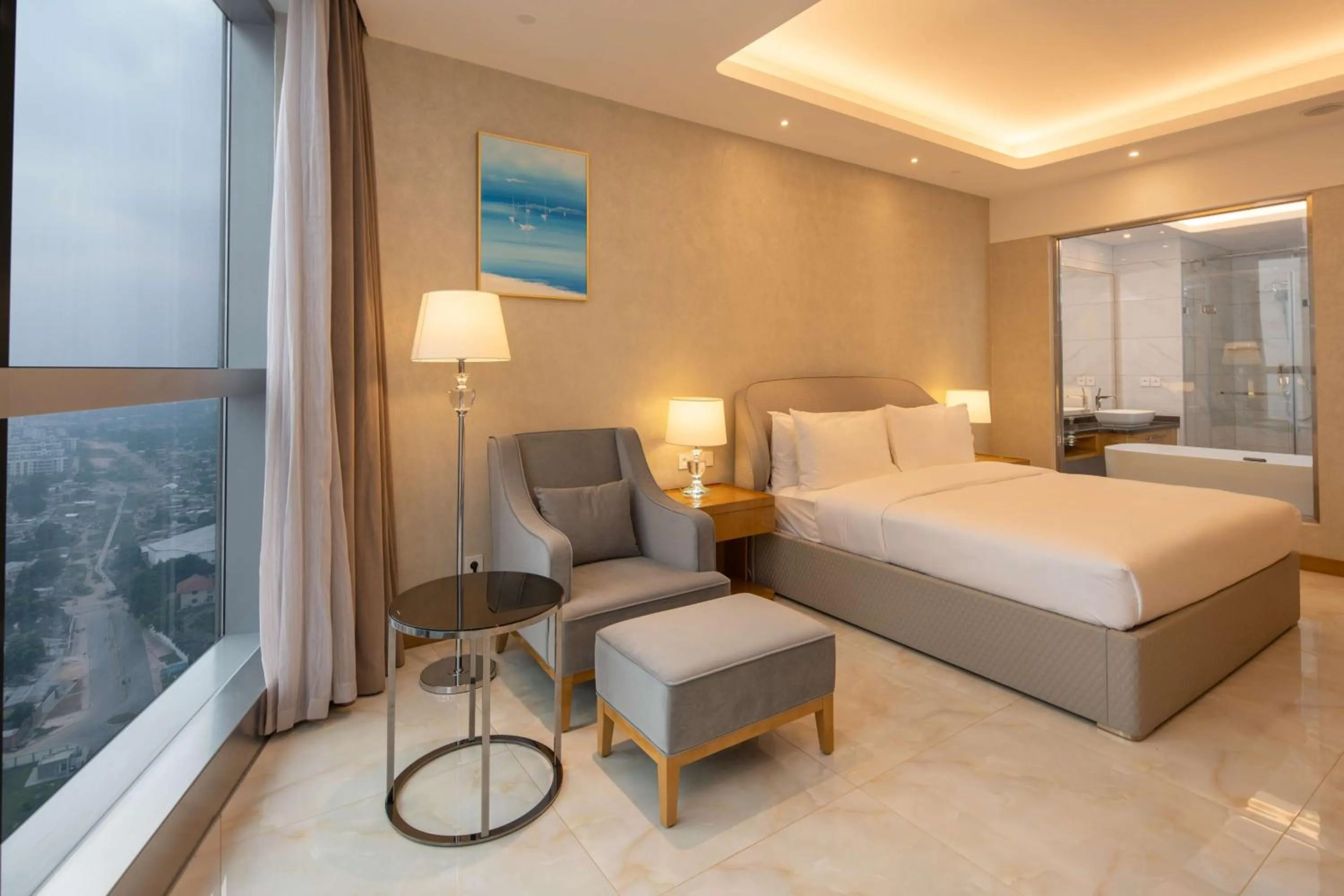 Bed in Hilton Brazzaville Les Tours Jumelles Hotel & Residences