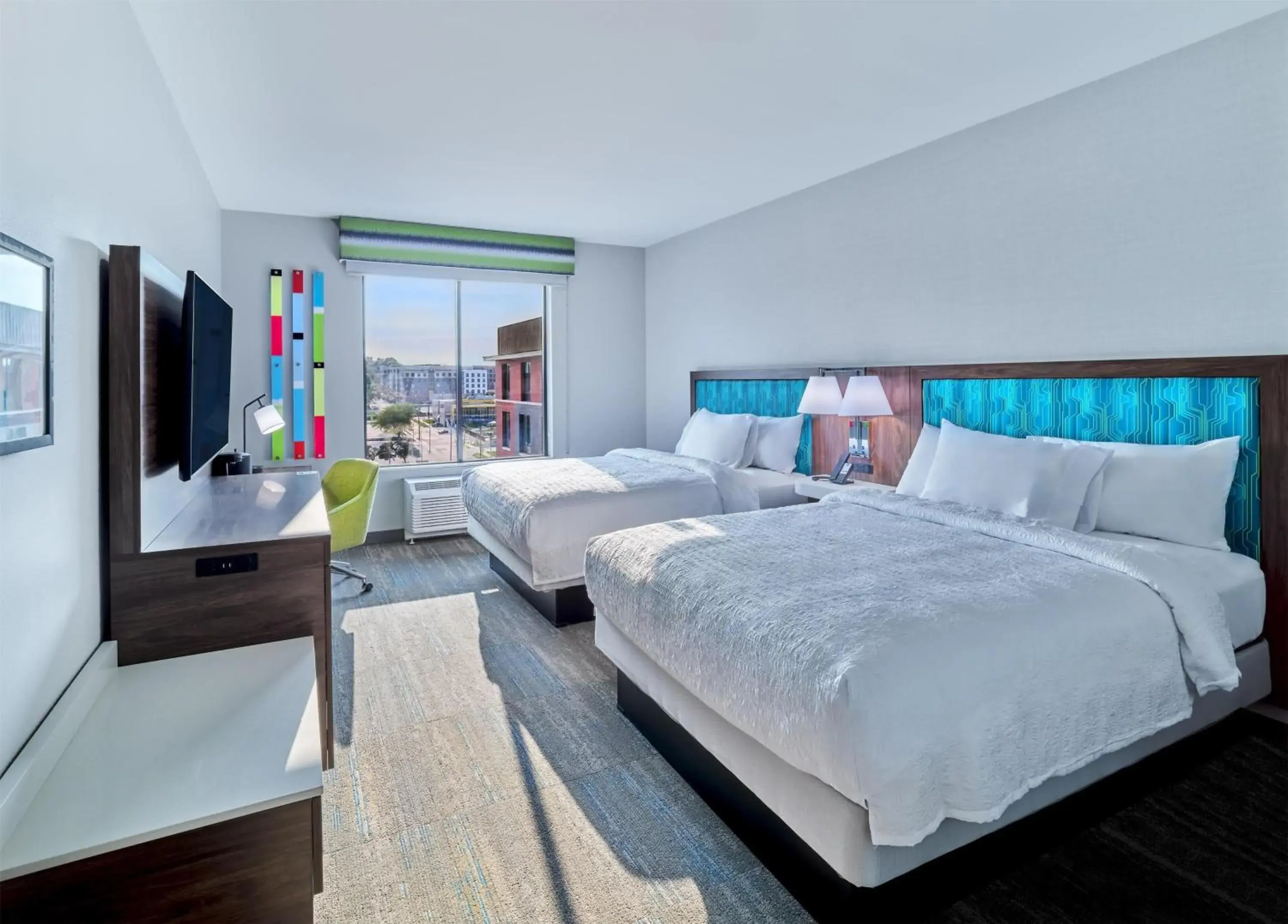 Queen Room with Two Queen Beds - Hearing Access in Hampton Inn & Suites Omaha Un Medical Center Area Queen Room with Two Queen Beds - Hearing Access in Hampton Inn & Suites Omaha Un Medical Center Area