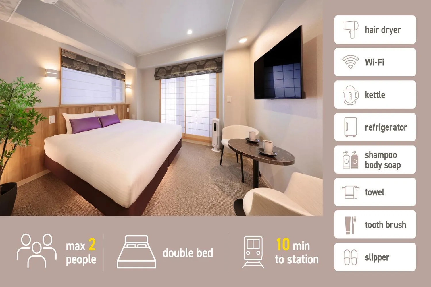 Bed in Gion Crystal Hotel