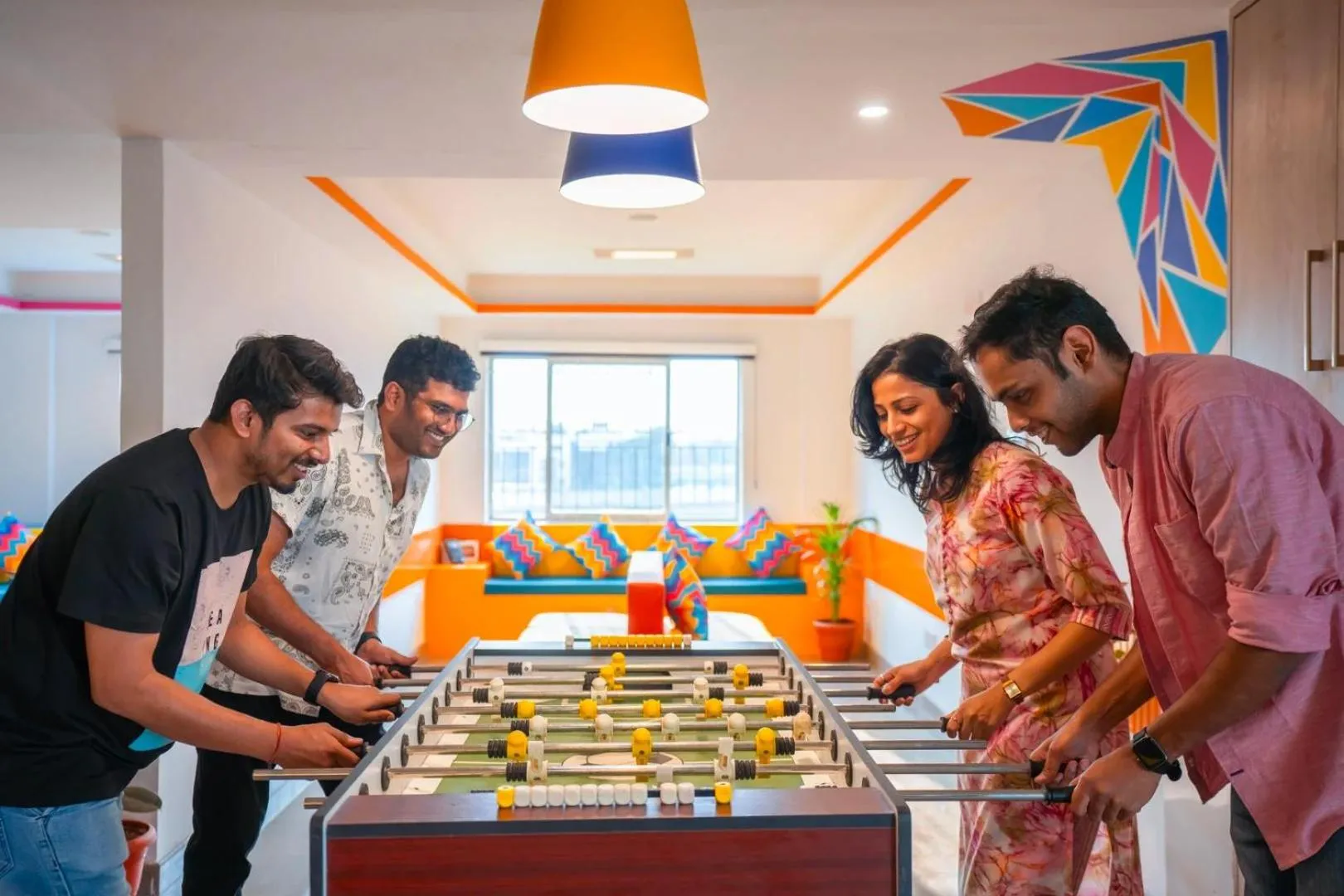 Seating area in goSTOPS Bengaluru HSR, Silk Board