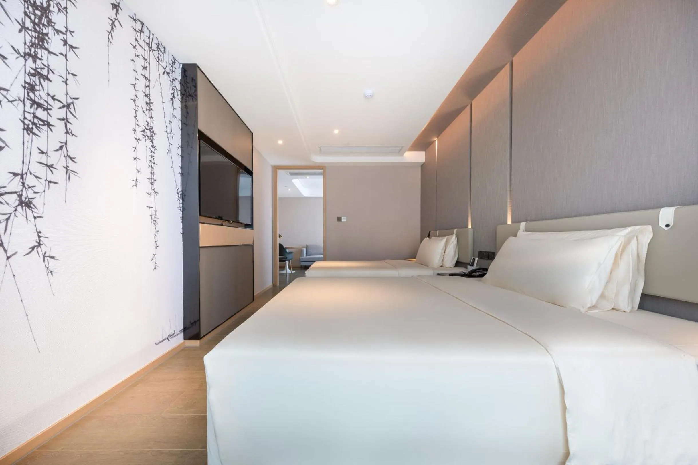 Bed in Atour Hotel Ningbo Yinzhou Wanda Mingzhouli