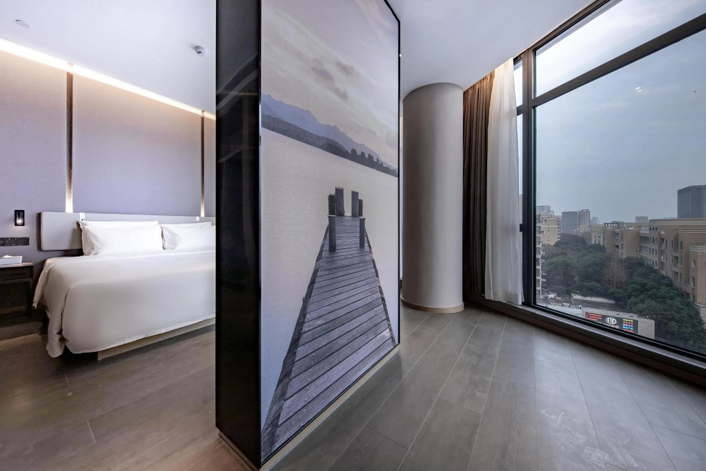 Bed in Atour Hotel Ningbo Yinzhou Wanda Mingzhouli