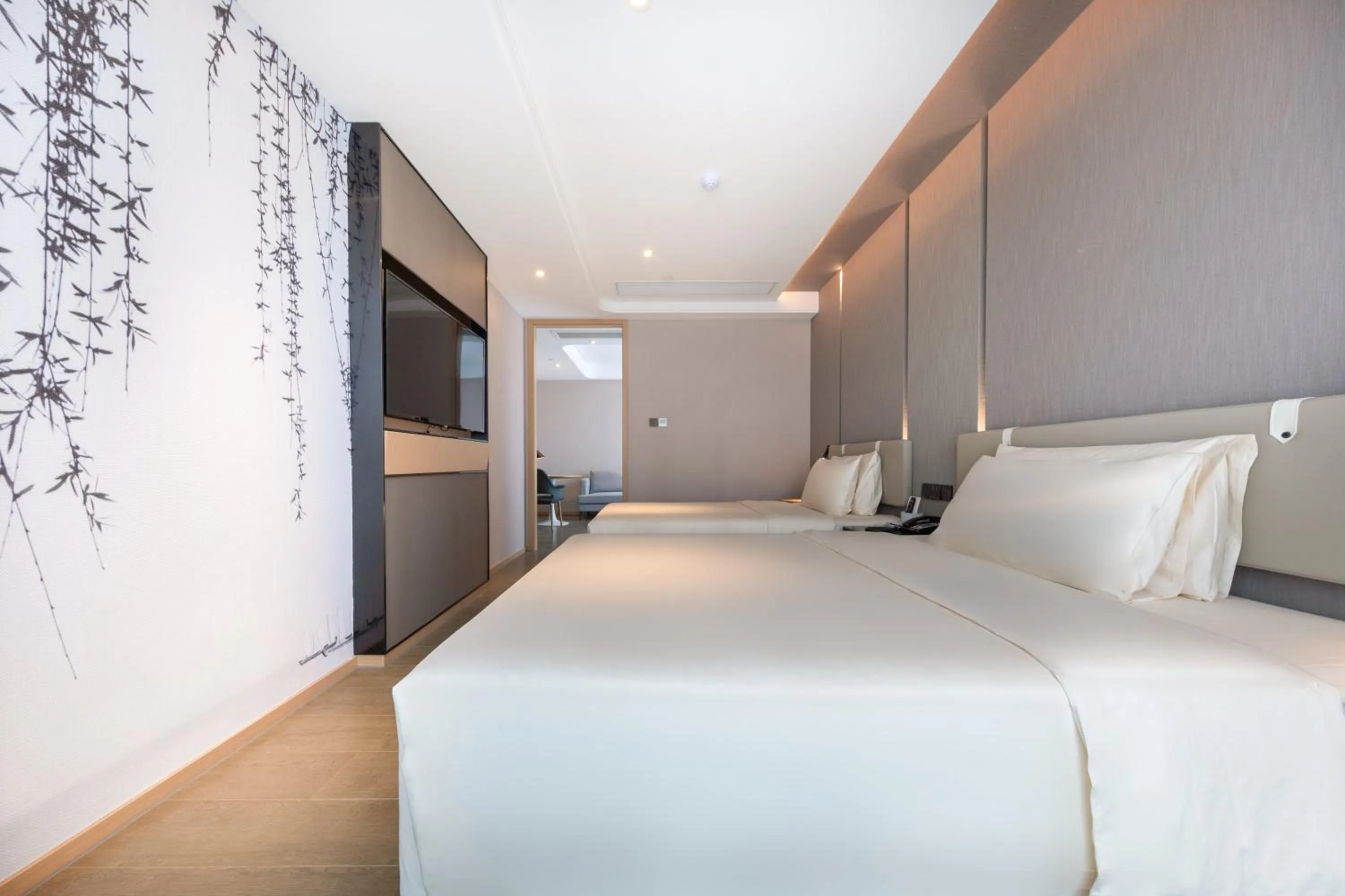 Bed in Atour Hotel Ningbo Yinzhou Wanda Mingzhouli