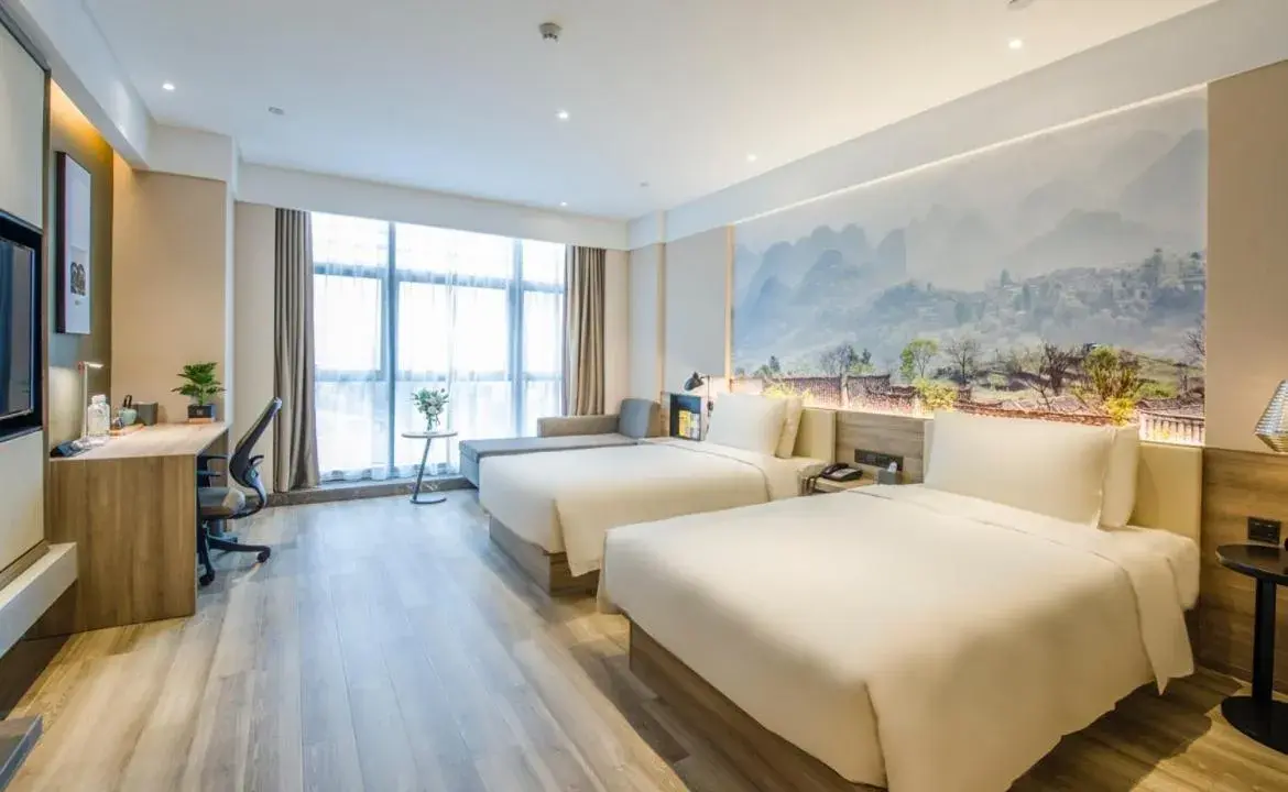 Bed in Atour Hotel Foshan Nanhai Qiandeng Lake Guicheng Bed in Atour Hotel Foshan Nanhai Qiandeng Lake Guicheng
