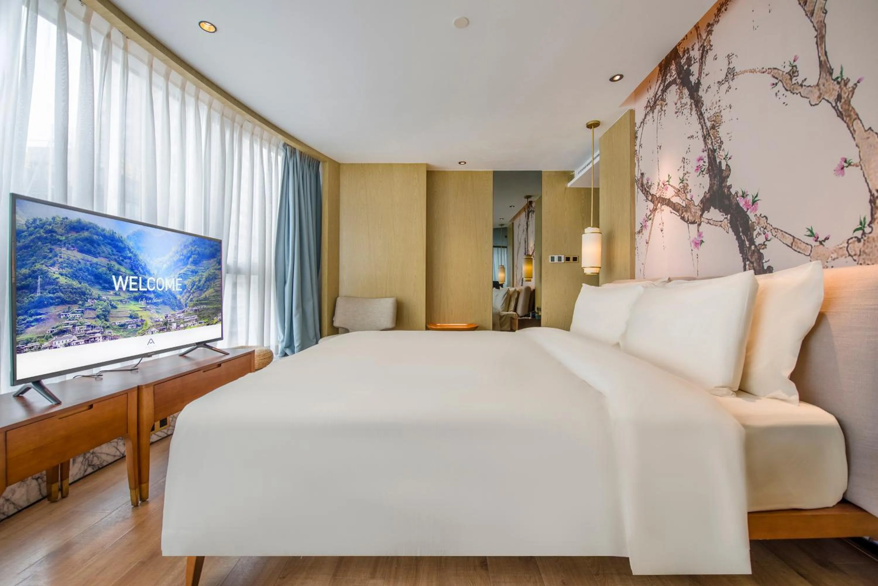 Bed in Atour S Hotel Guangzhou Beijing Road Tianzi Wharf