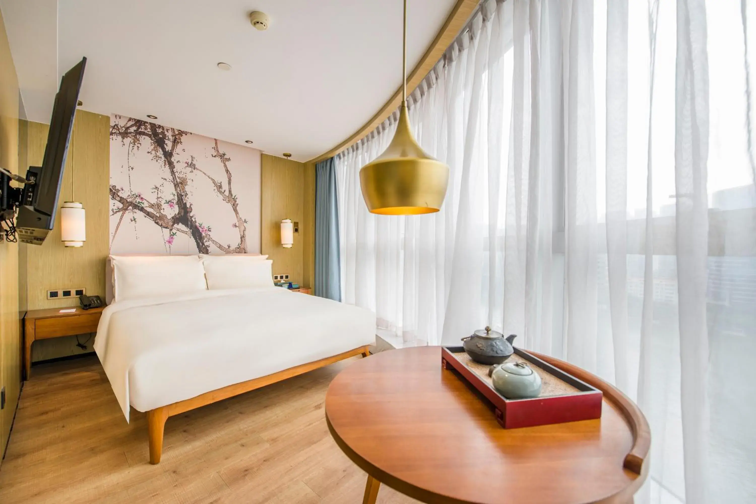 Bed in Atour S Hotel Guangzhou Beijing Road Tianzi Wharf Bed in Atour S Hotel Guangzhou Beijing Road Tianzi Wharf