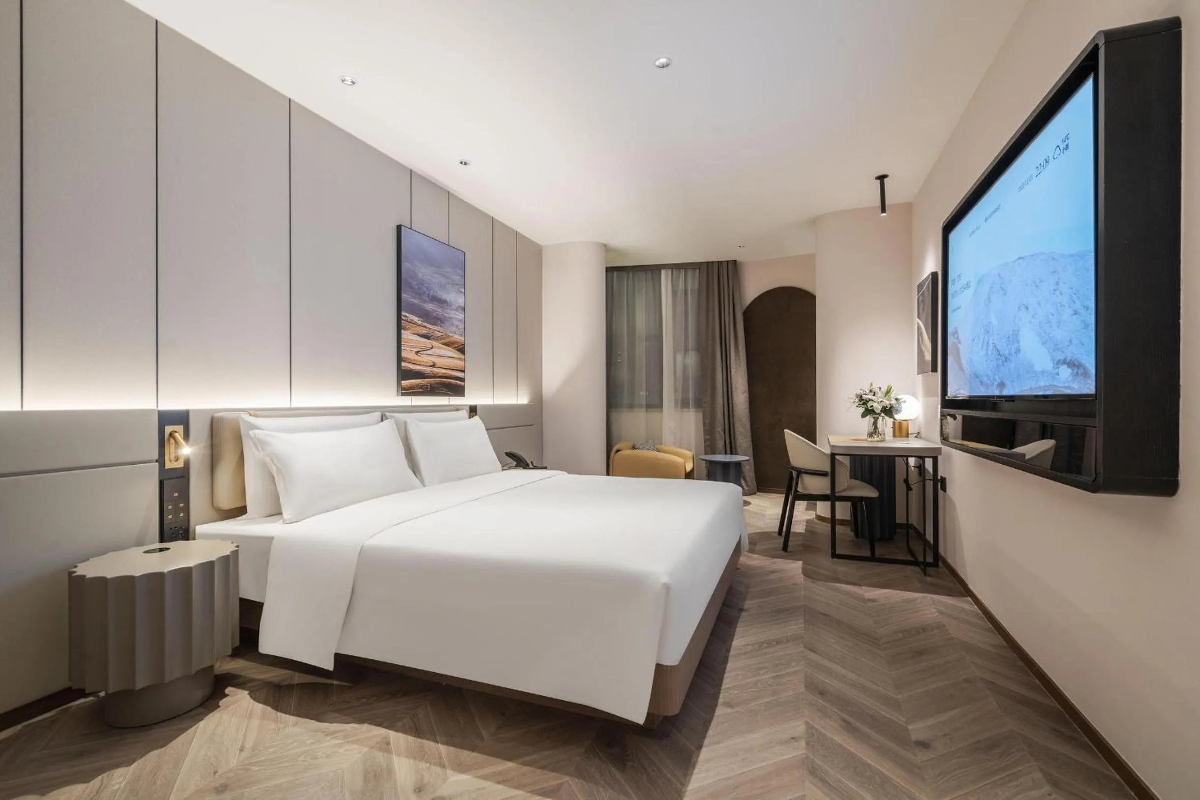 Bed in Atour Hotel Jiuyanqiao Niwangmiao Metro Chengdu