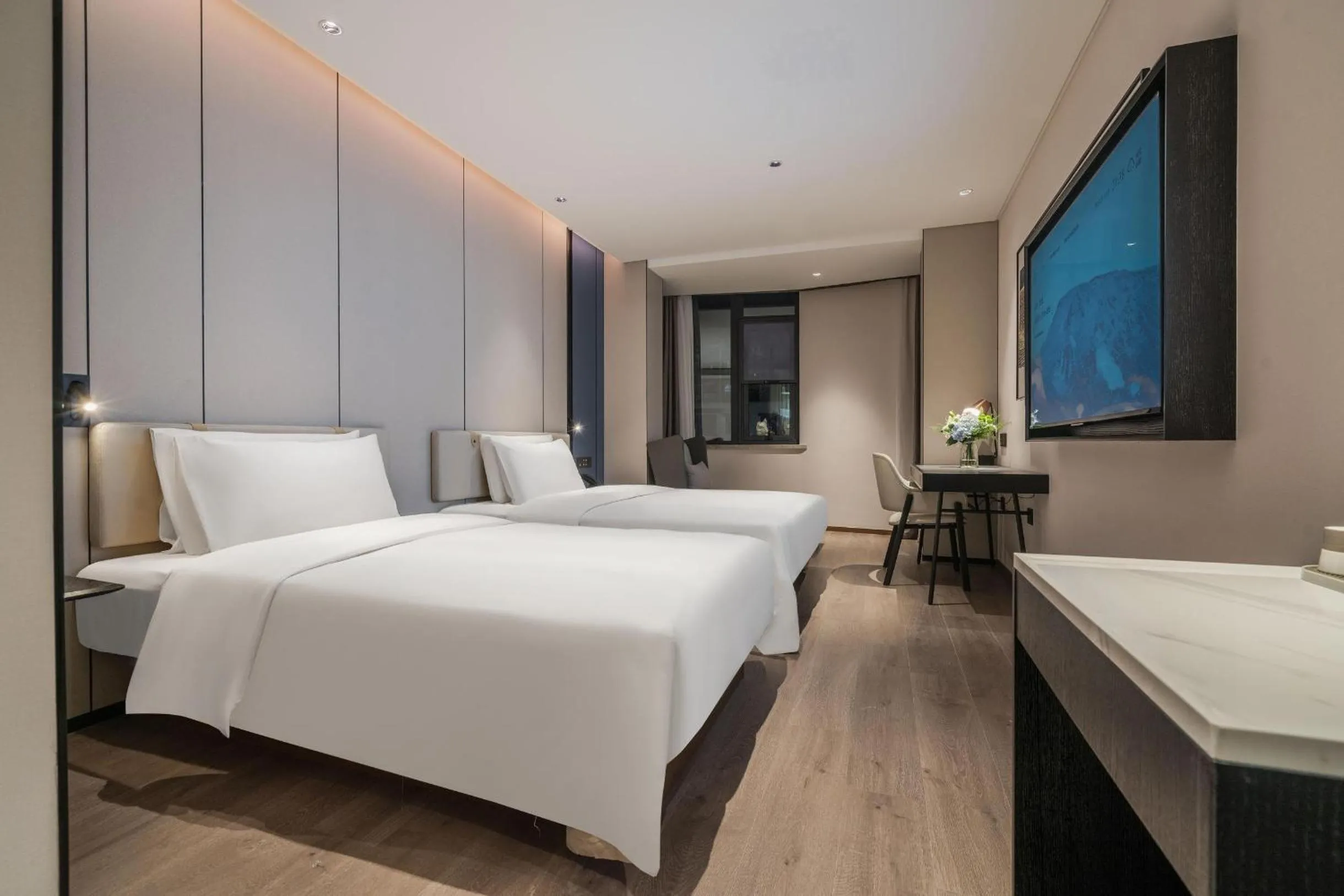 Bed in Atour Hotel Jiuyanqiao Niwangmiao Metro Chengdu