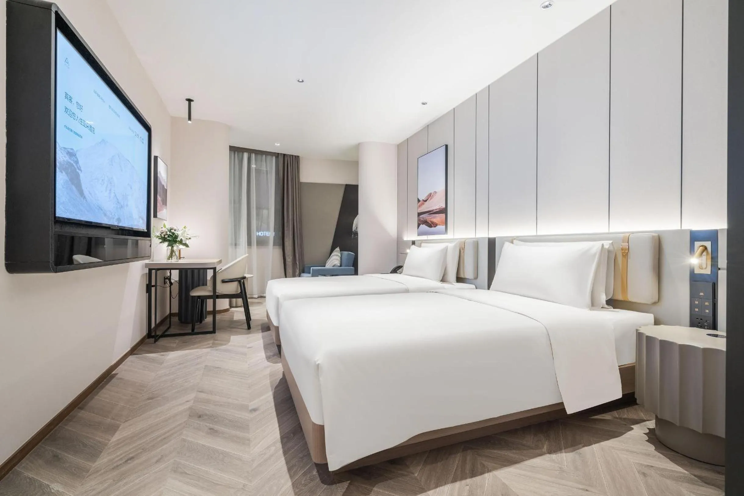 Bed in Atour Hotel Jiuyanqiao Niwangmiao Metro Chengdu
