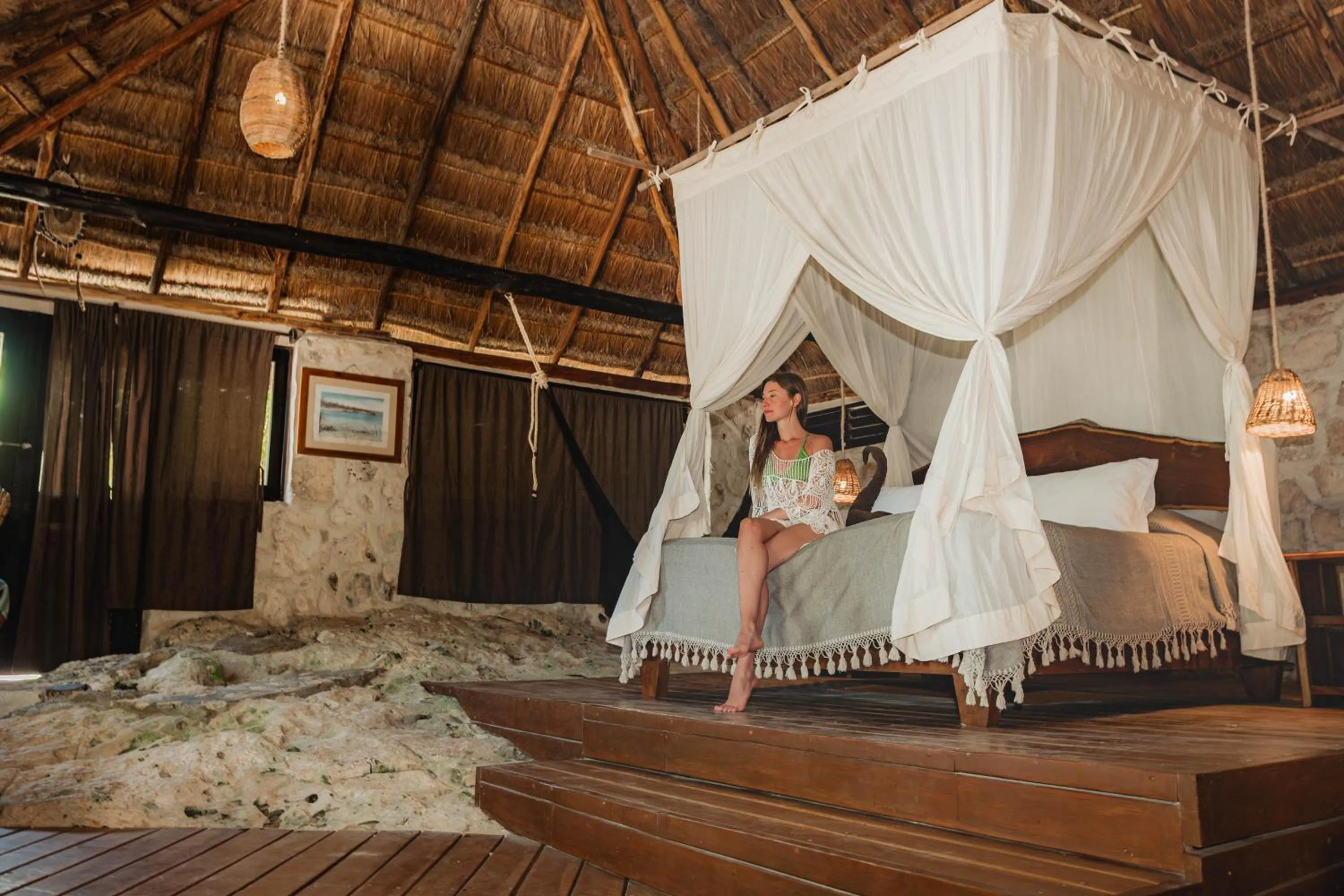 Photo of the whole room, Bed in Diamante K - Inside Tulum National Park