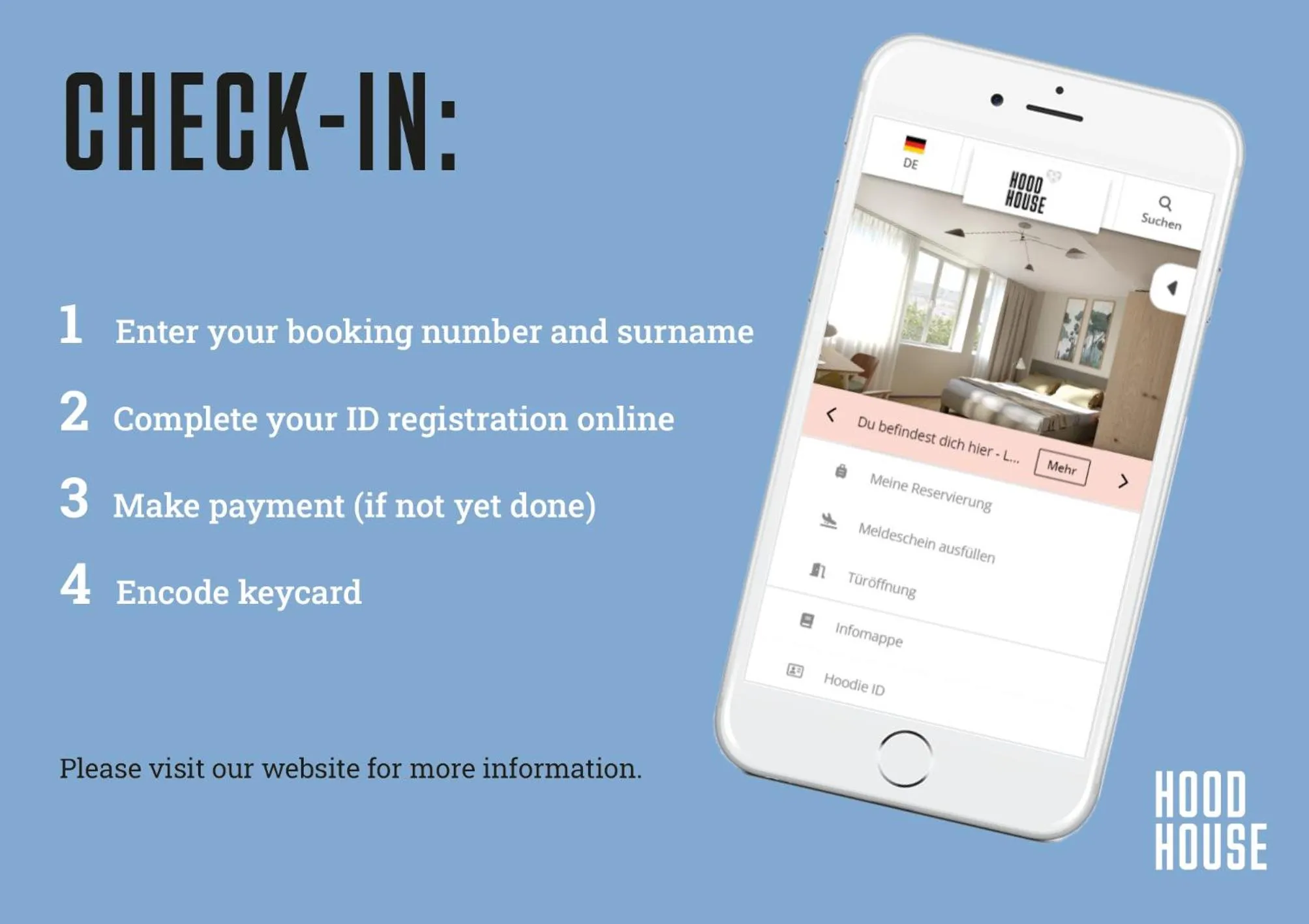 Text overlay in Hood House Kassel - volldigitales Serviced Apartment