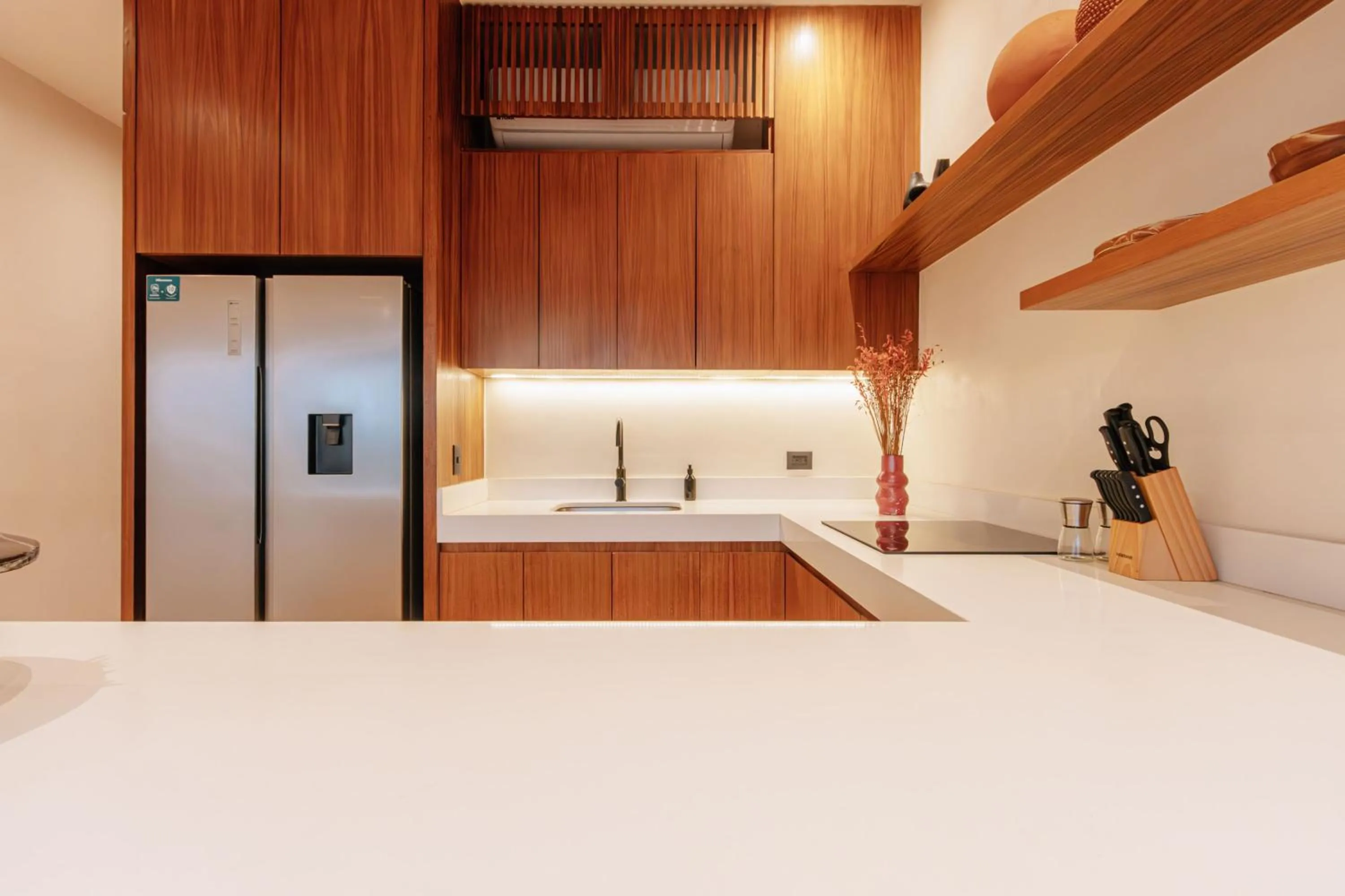 Kitchen or kitchenette, Bed in Hotel Bacab Tulum